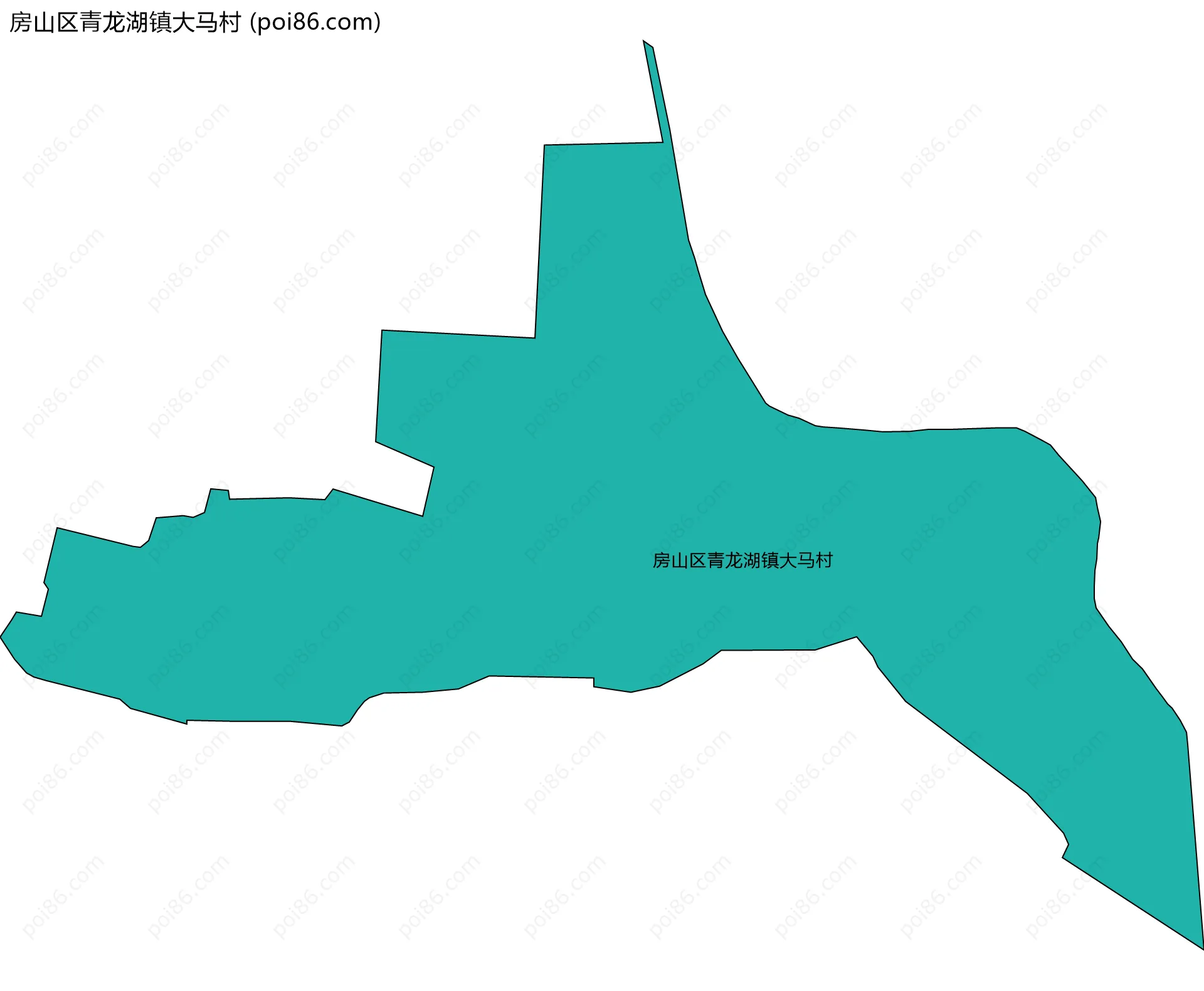 房山区青龙湖镇大马村边界地图