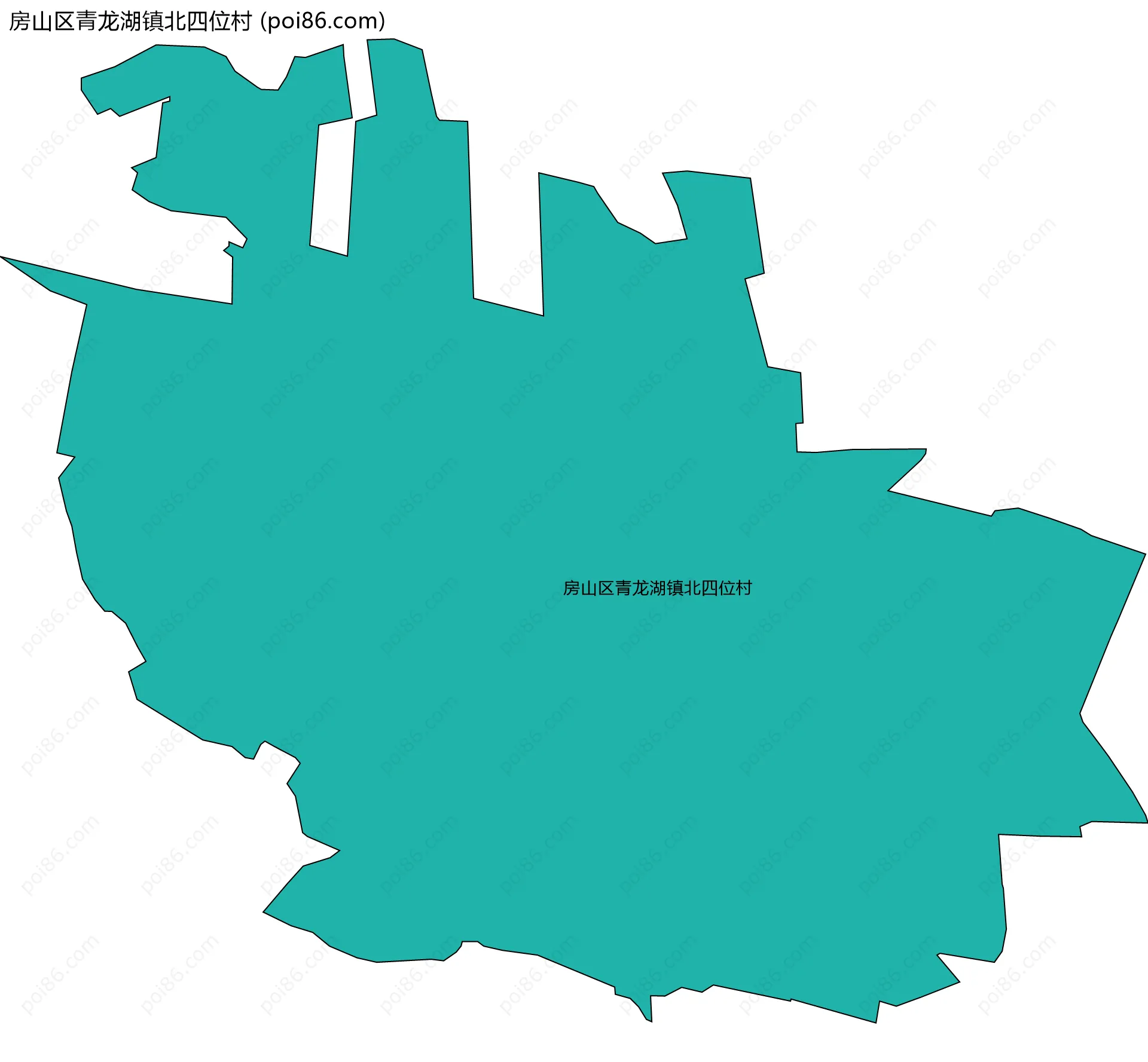 房山区青龙湖镇北四位村边界地图
