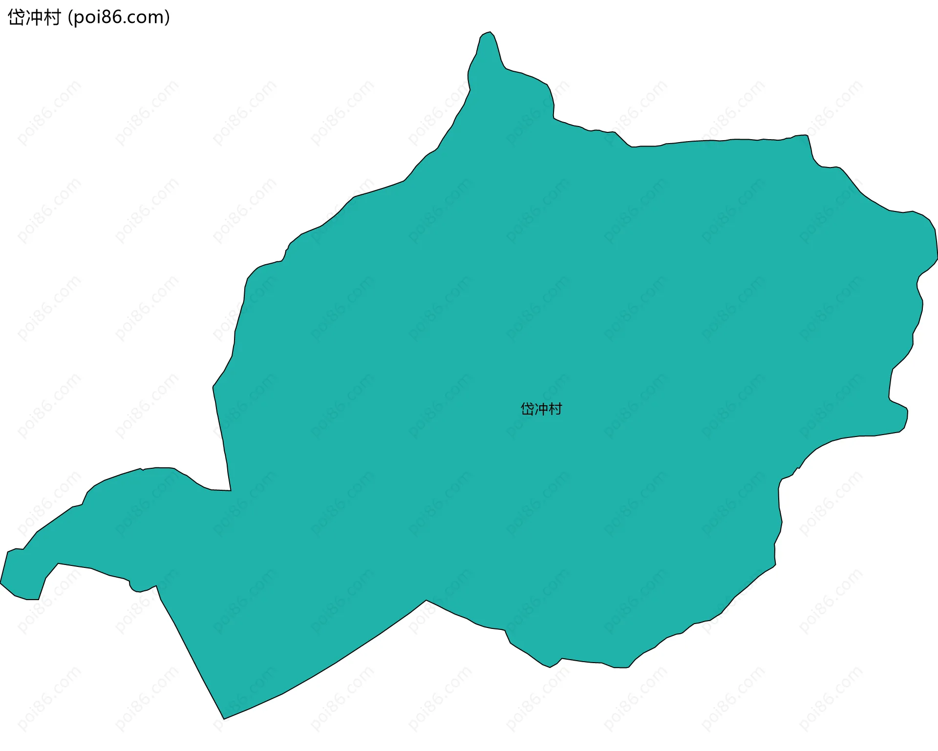 岱冲村边界地图