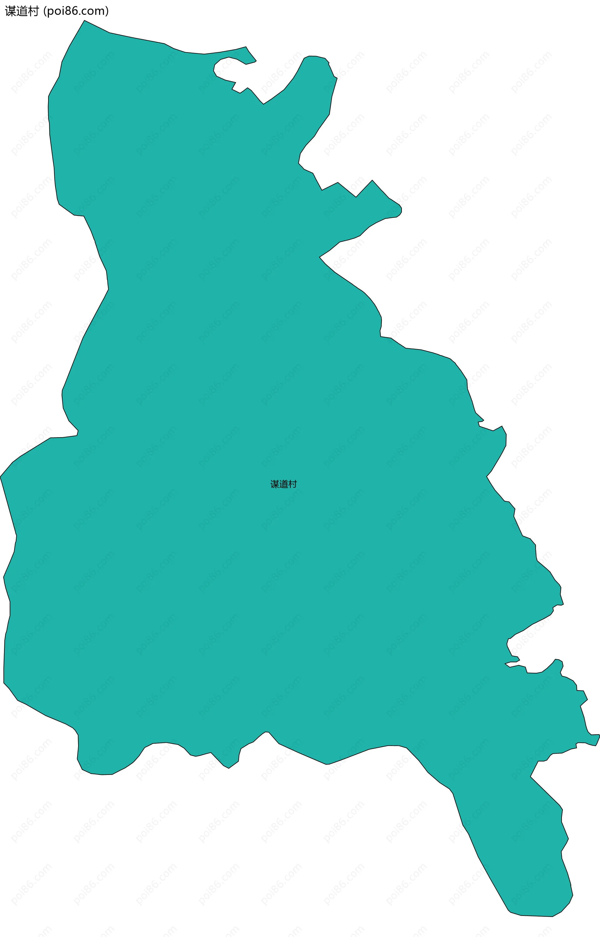 谋道村边界地图