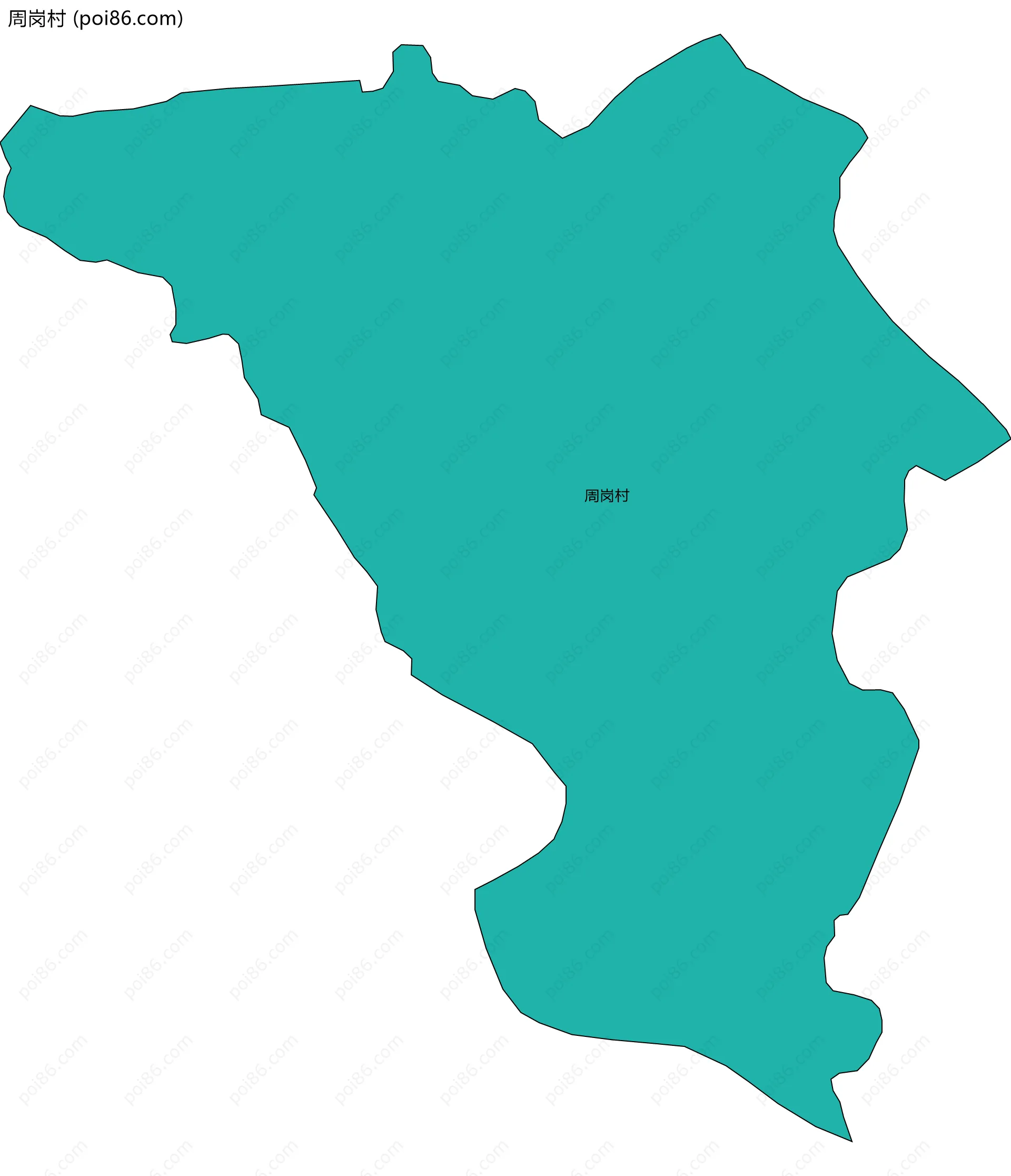 周岗村边界地图