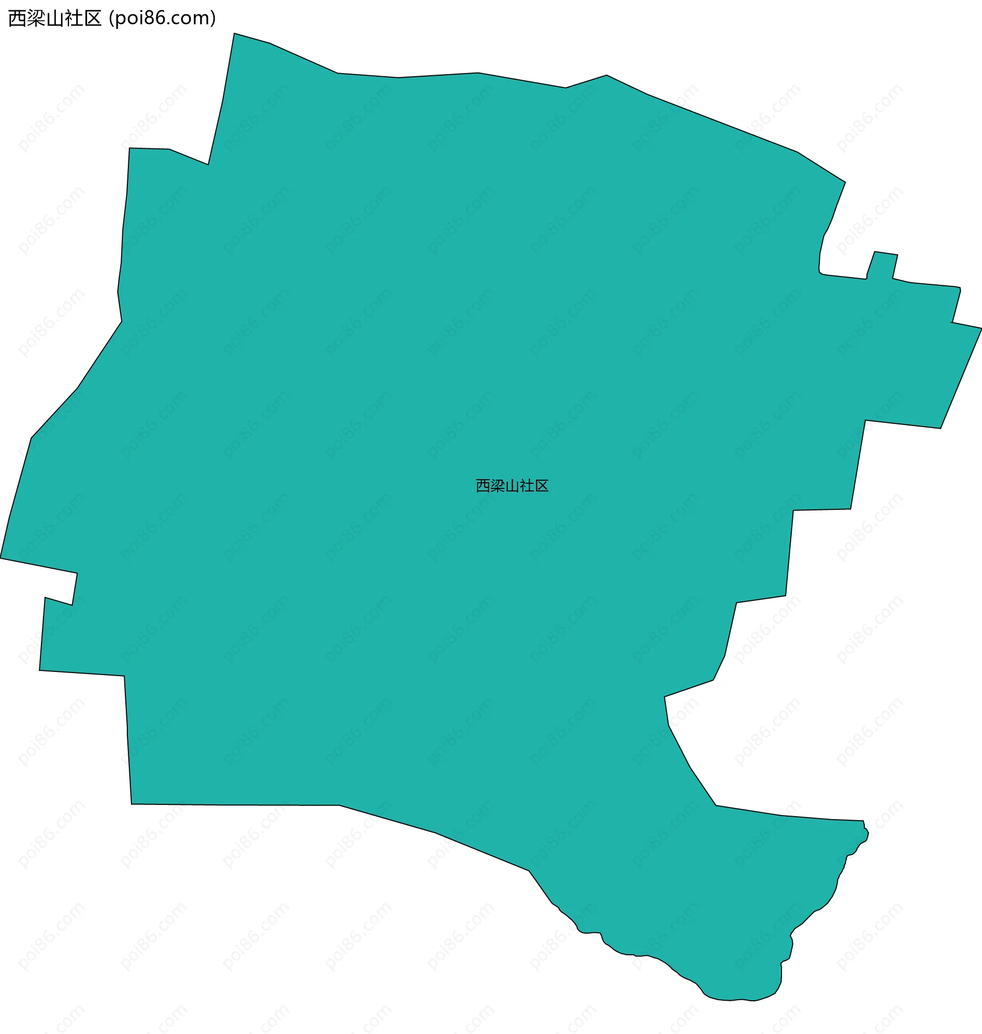 西梁山社区边界地图