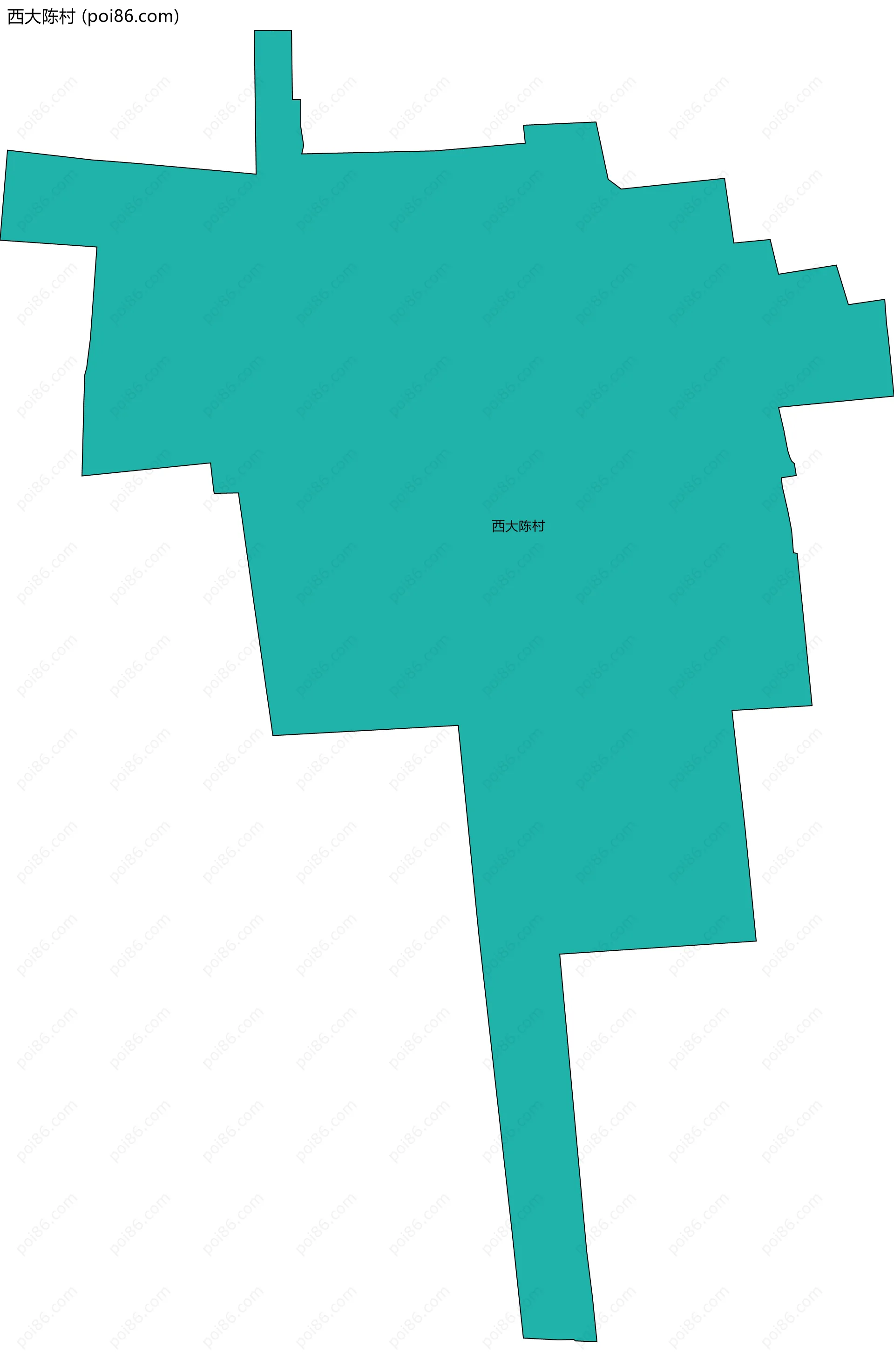 西大陈村边界地图