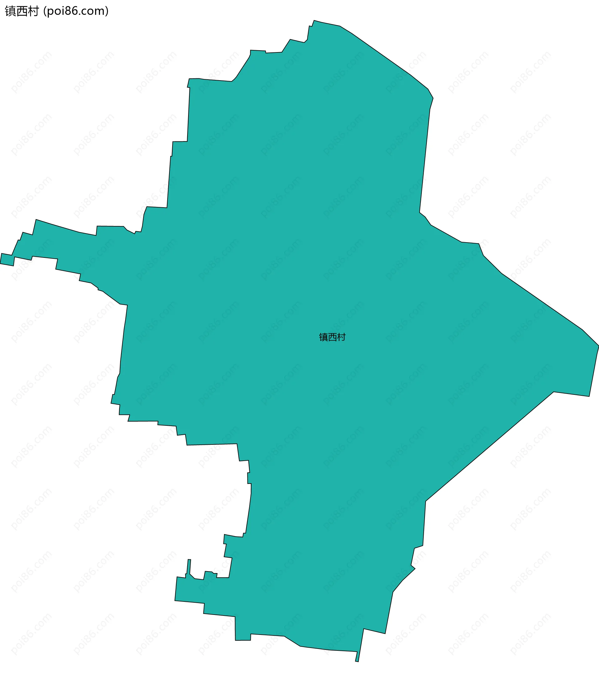 镇西村边界地图