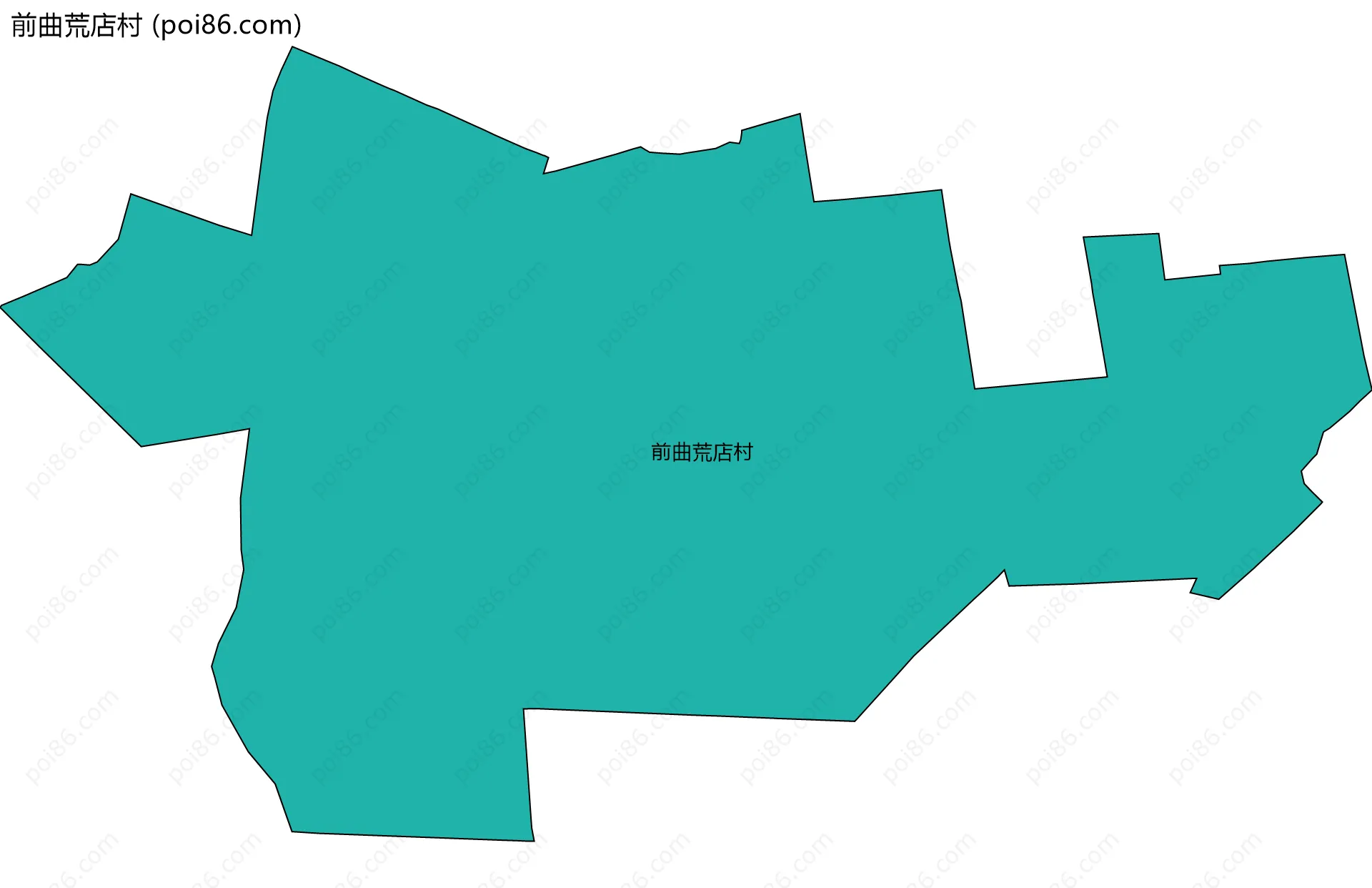 前曲荒店村边界地图