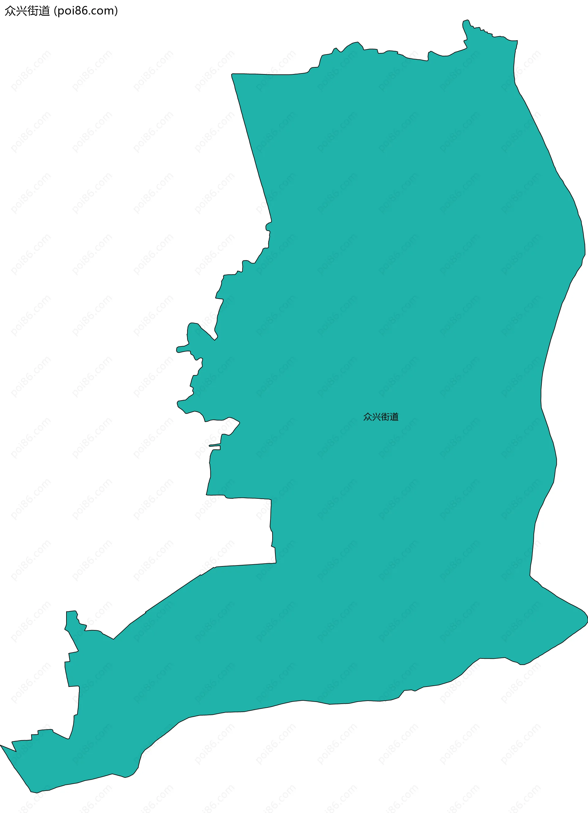 众兴街道边界地图