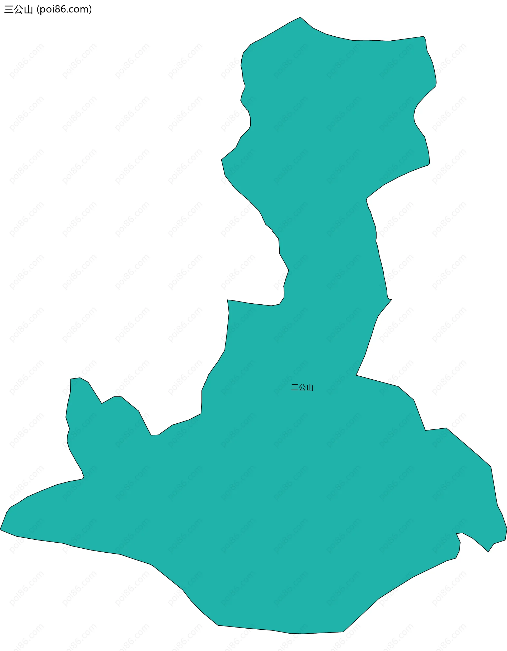 三公山边界地图