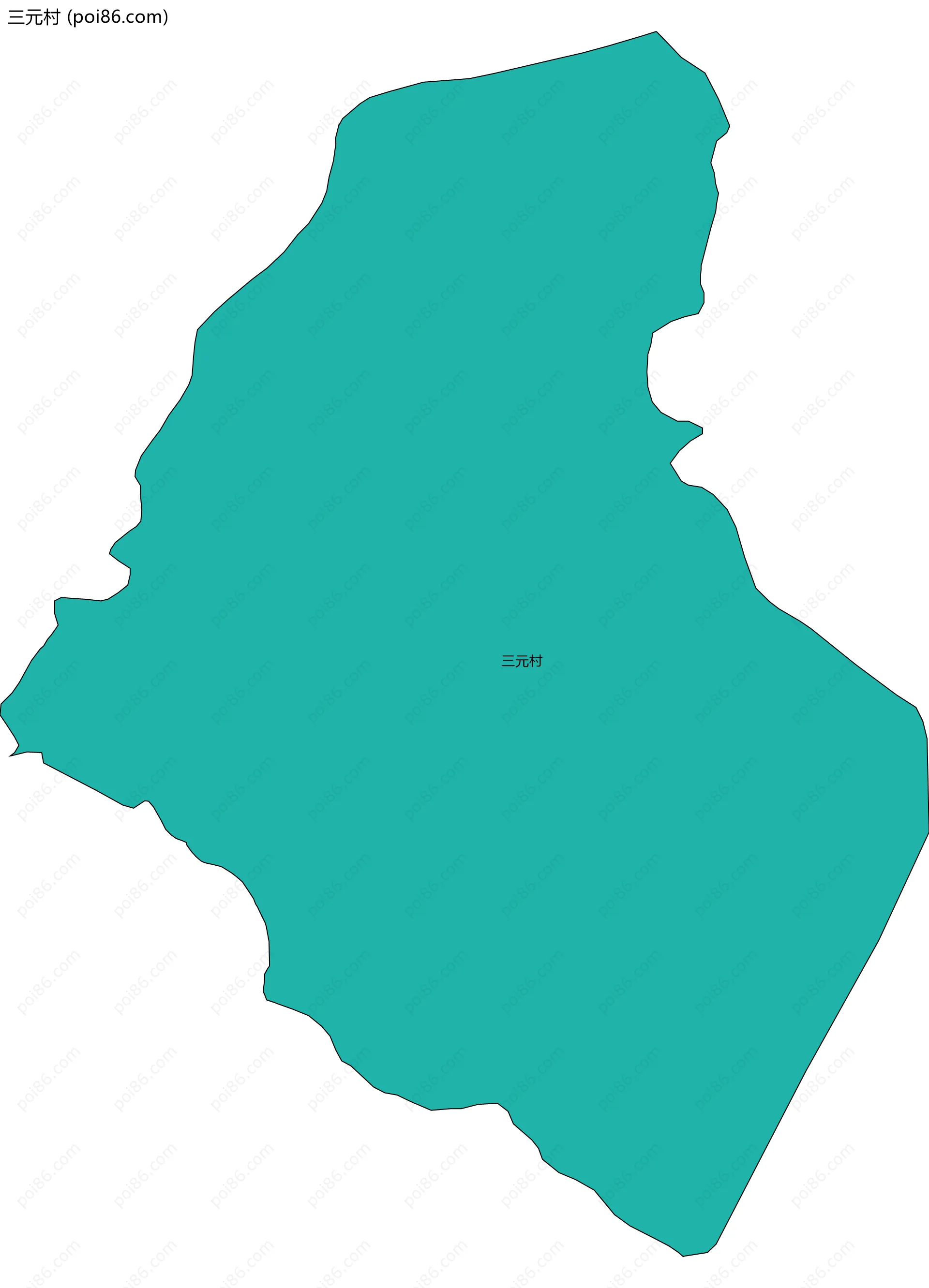 三元村边界地图