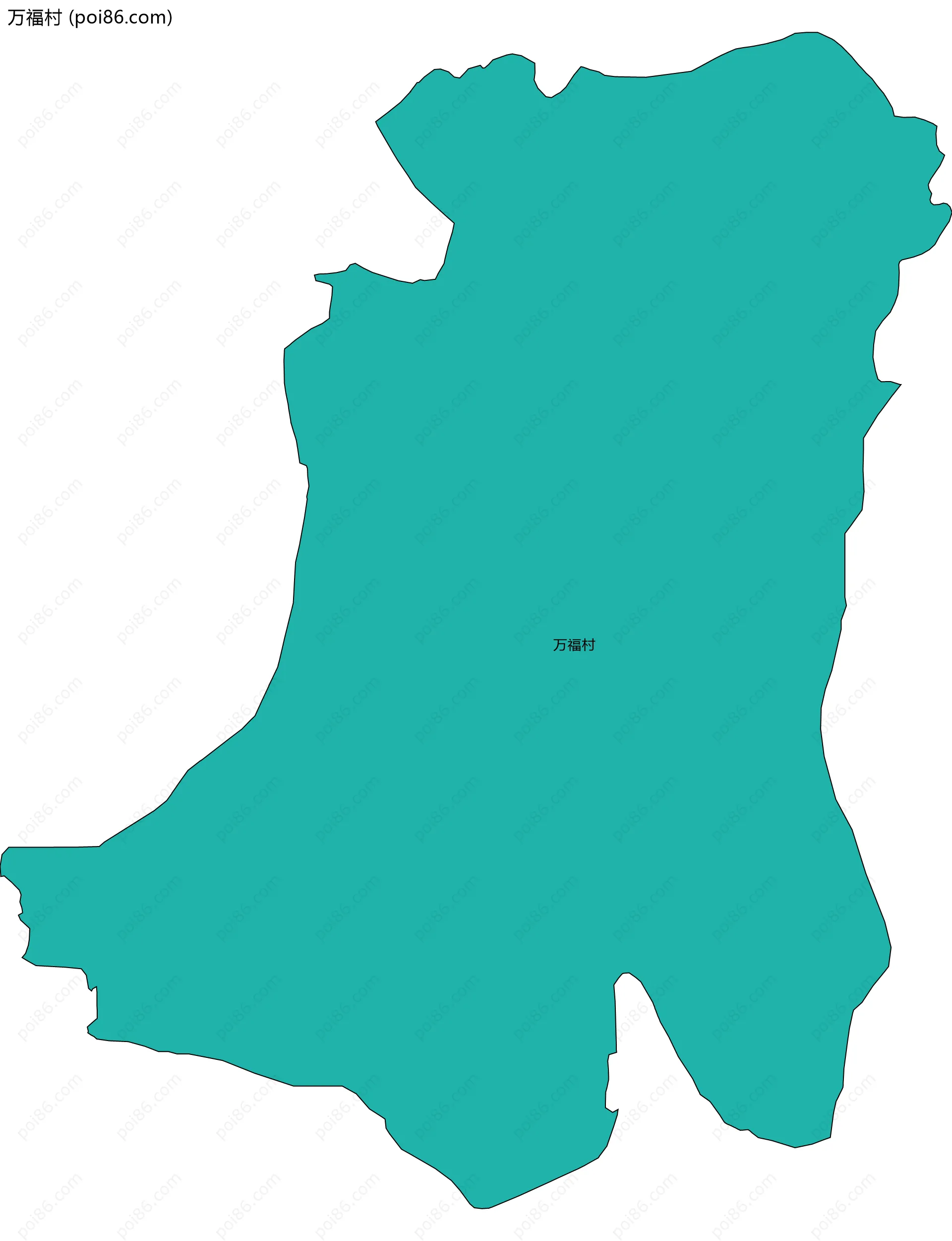 万福村边界地图