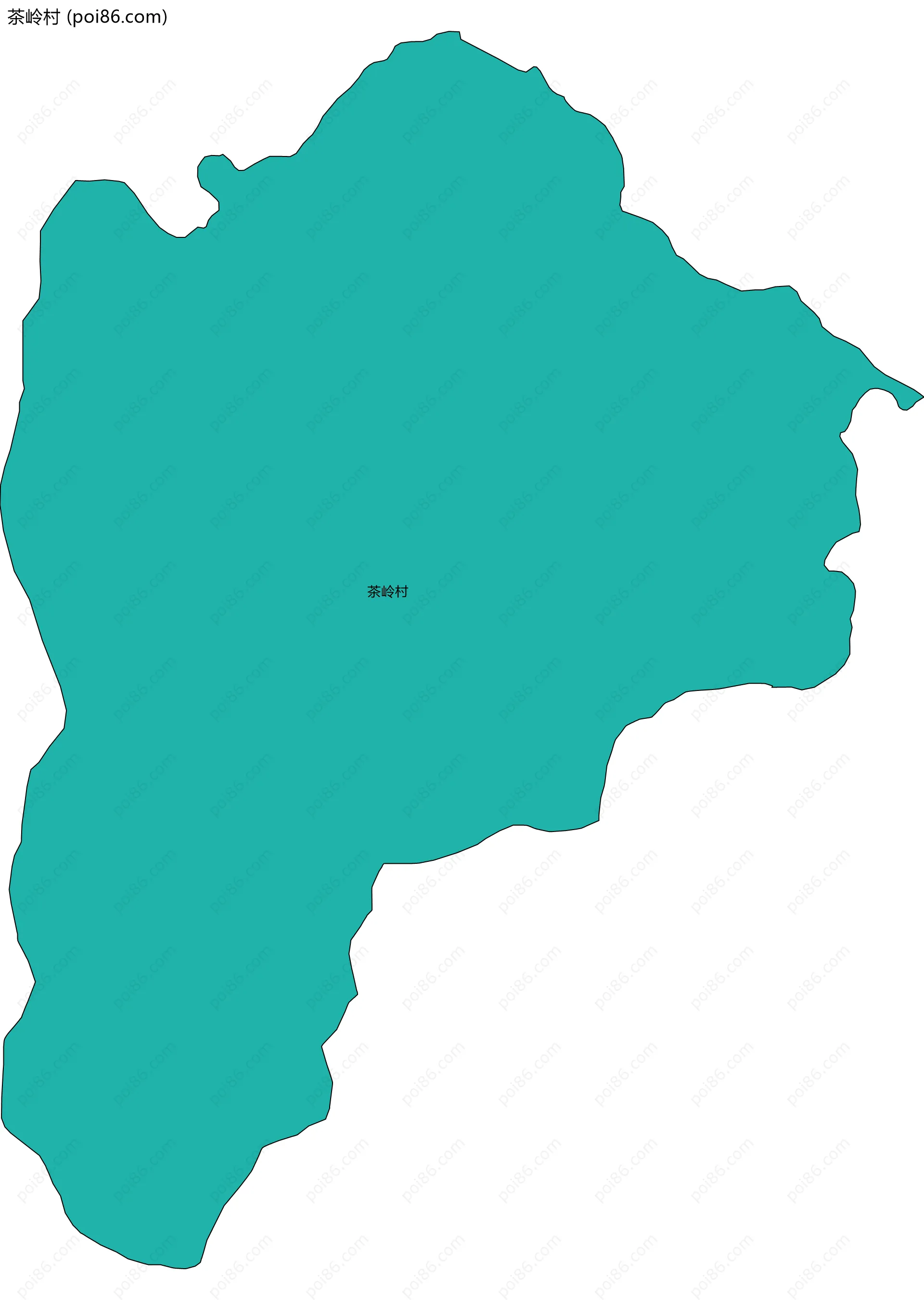 茶岭村边界地图