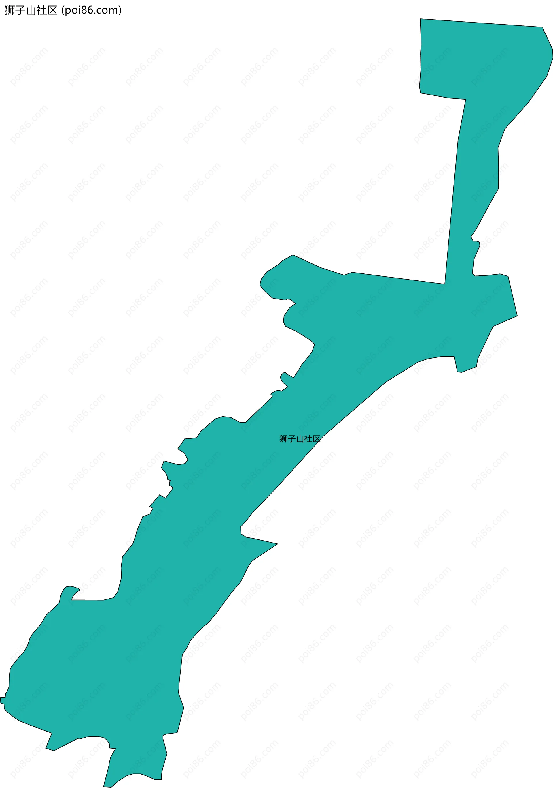 狮子山社区边界地图(五级行政区划)