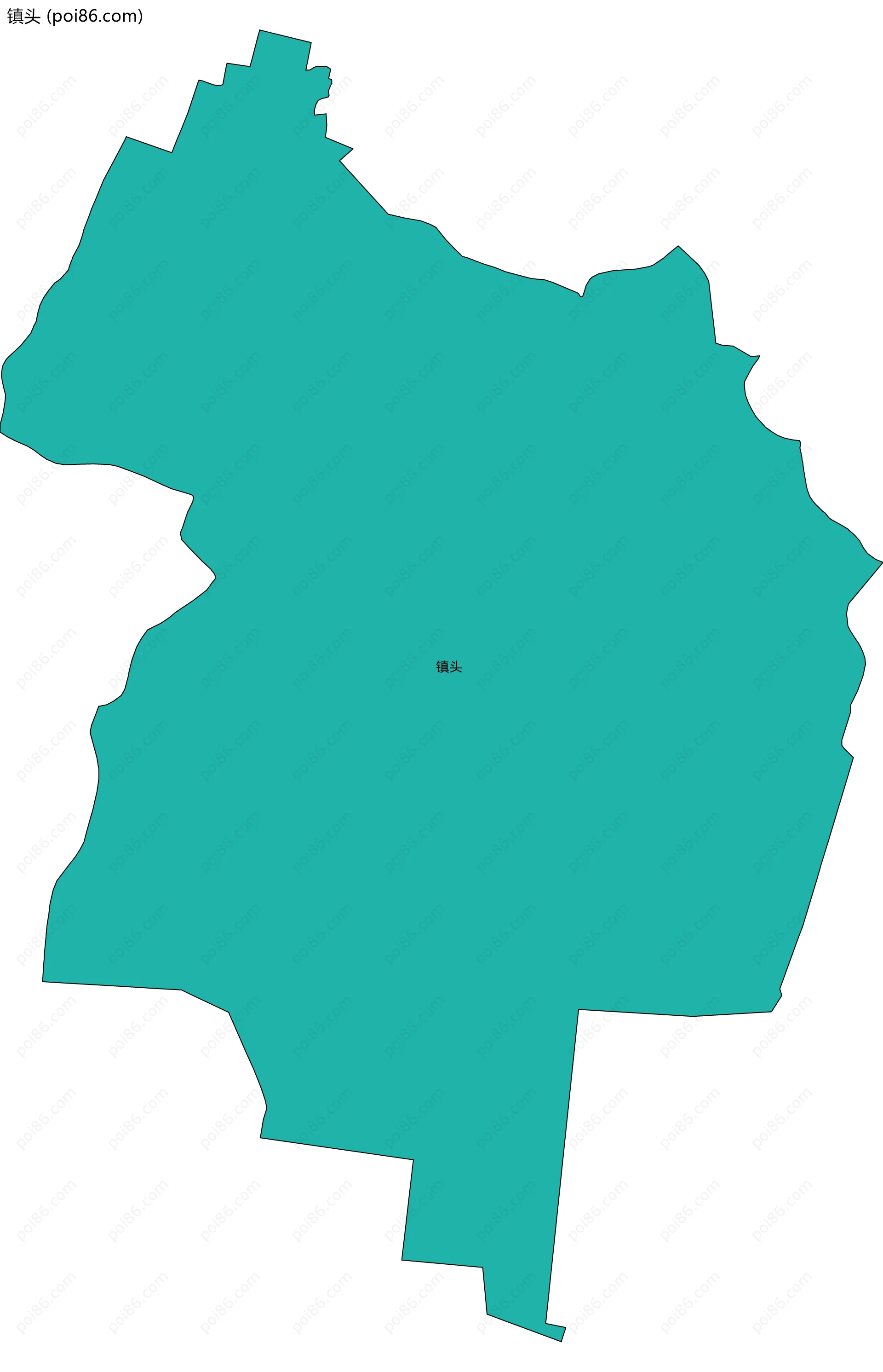 镇头边界地图