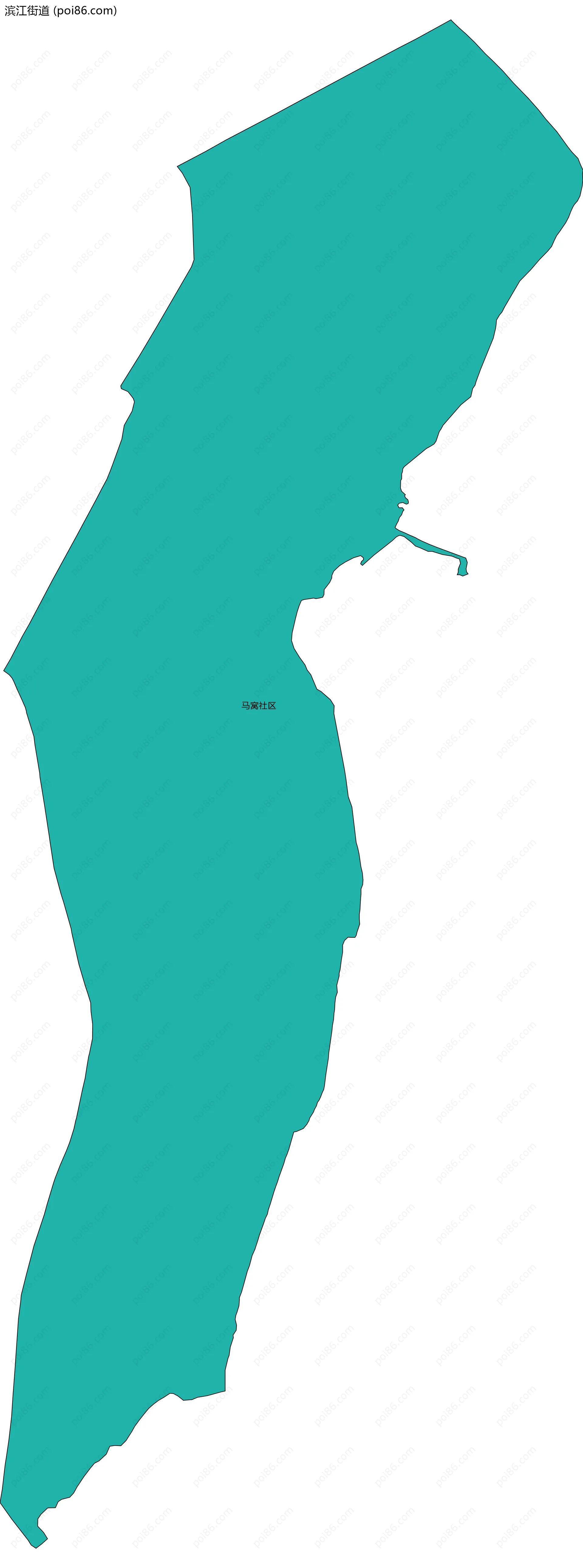 滨江街道边界地图(五级行政区划)