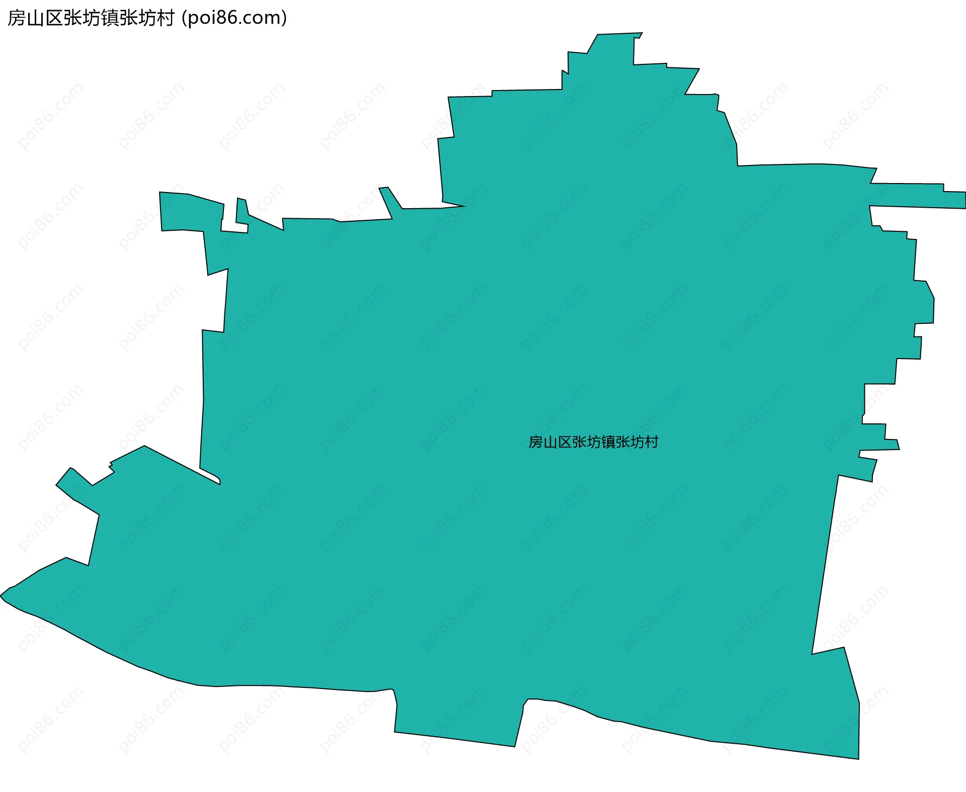 房山区张坊镇张坊村边界地图