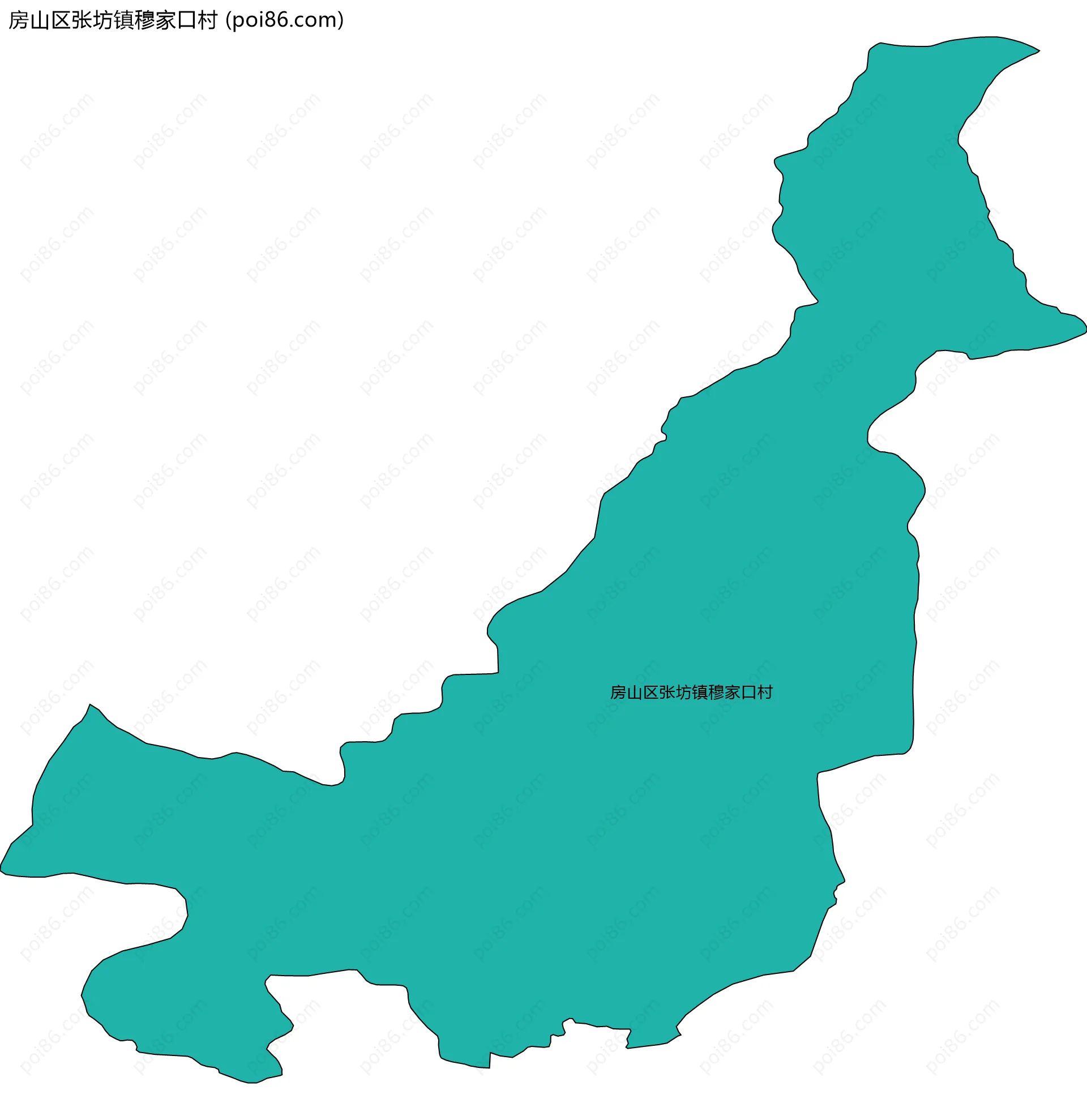 房山区张坊镇穆家口村边界地图