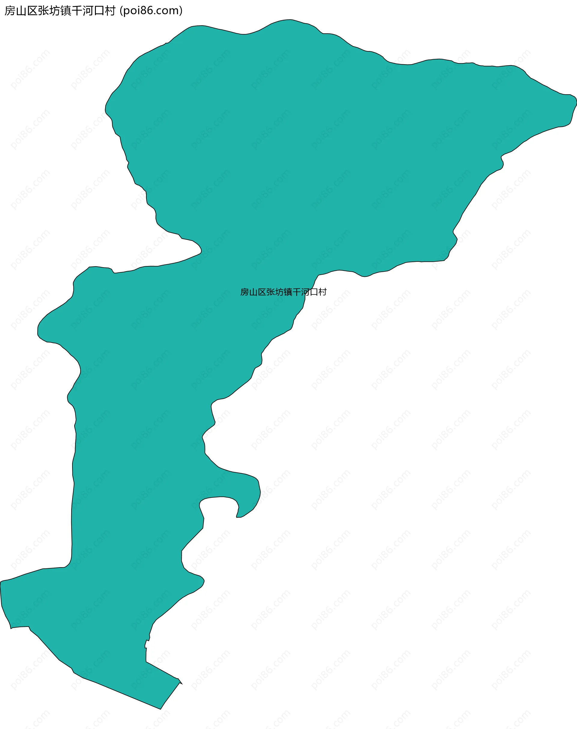 房山区张坊镇千河口村边界地图