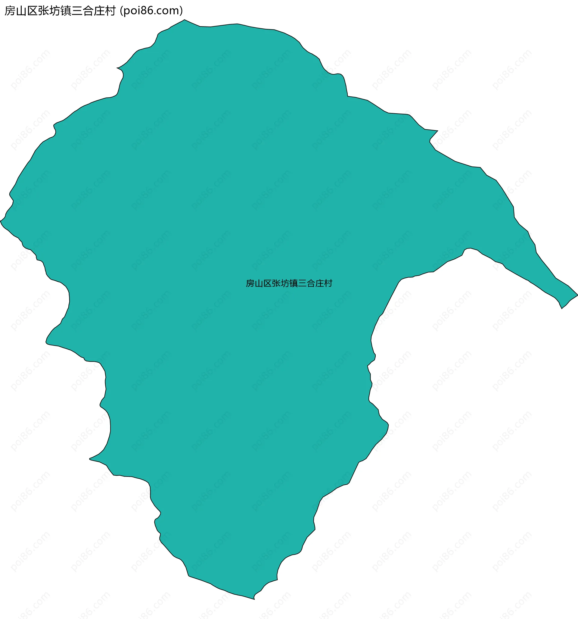 房山区张坊镇三合庄村边界地图