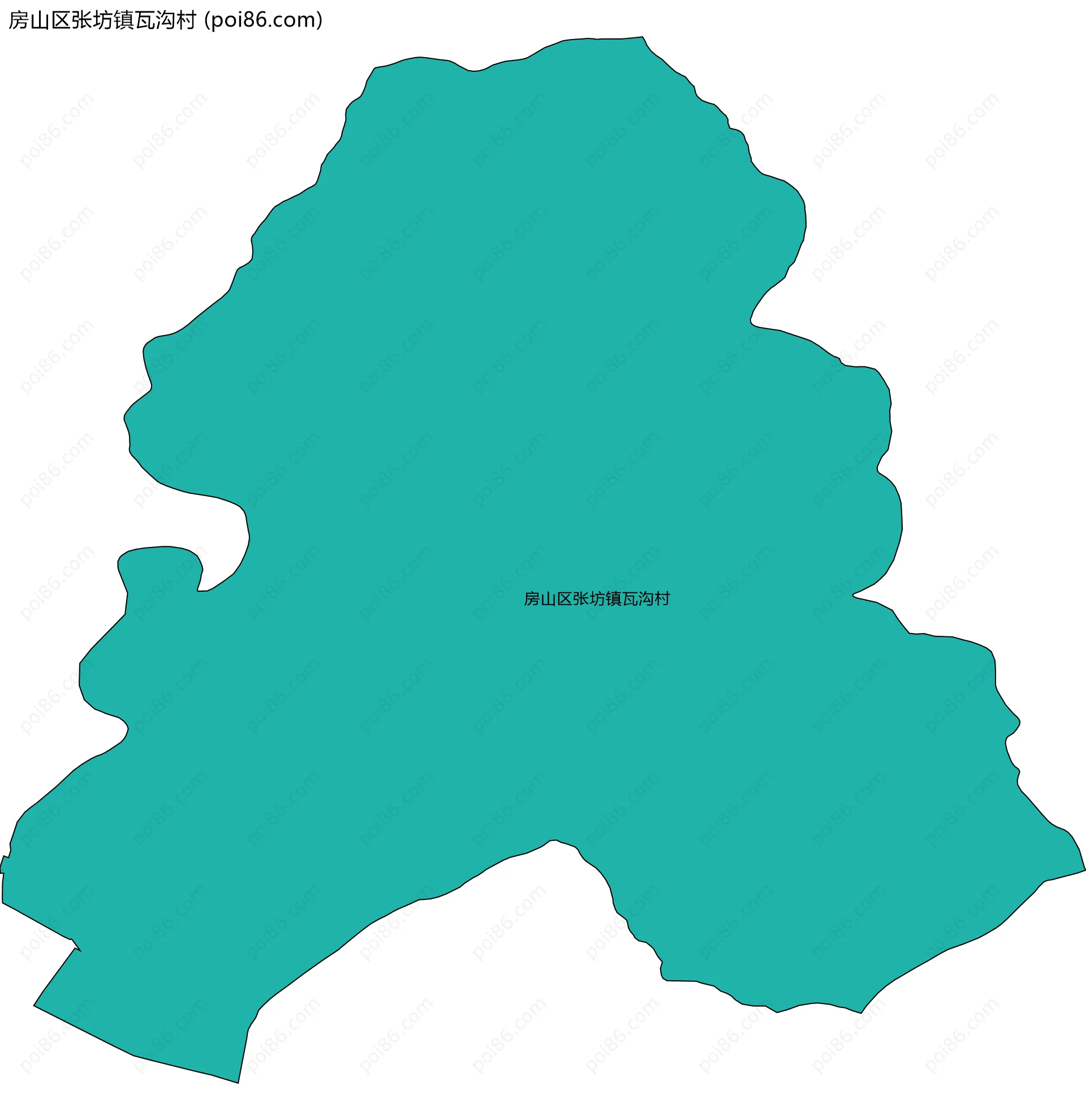 房山区张坊镇瓦沟村边界地图