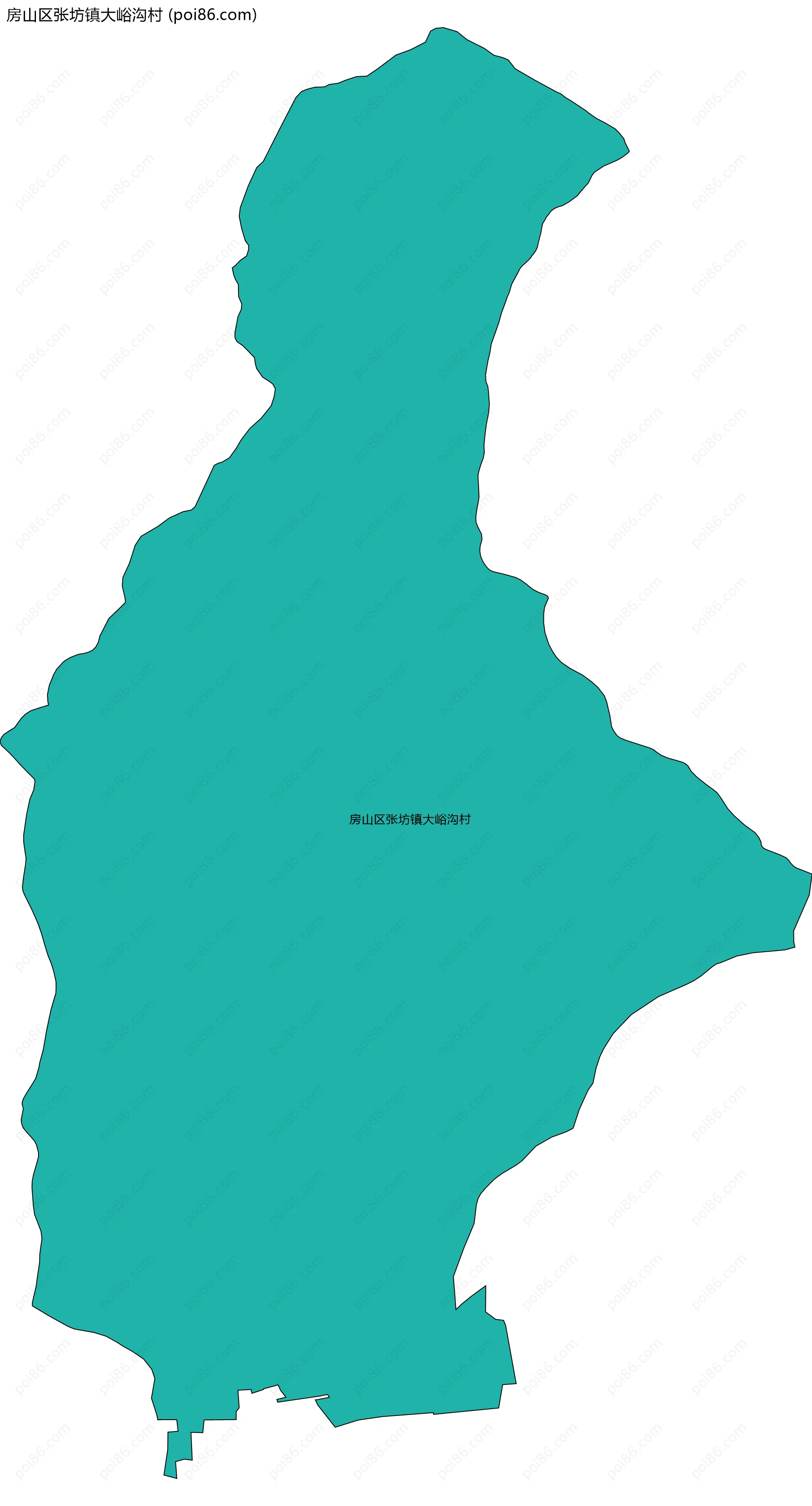 房山区张坊镇大峪沟村边界地图