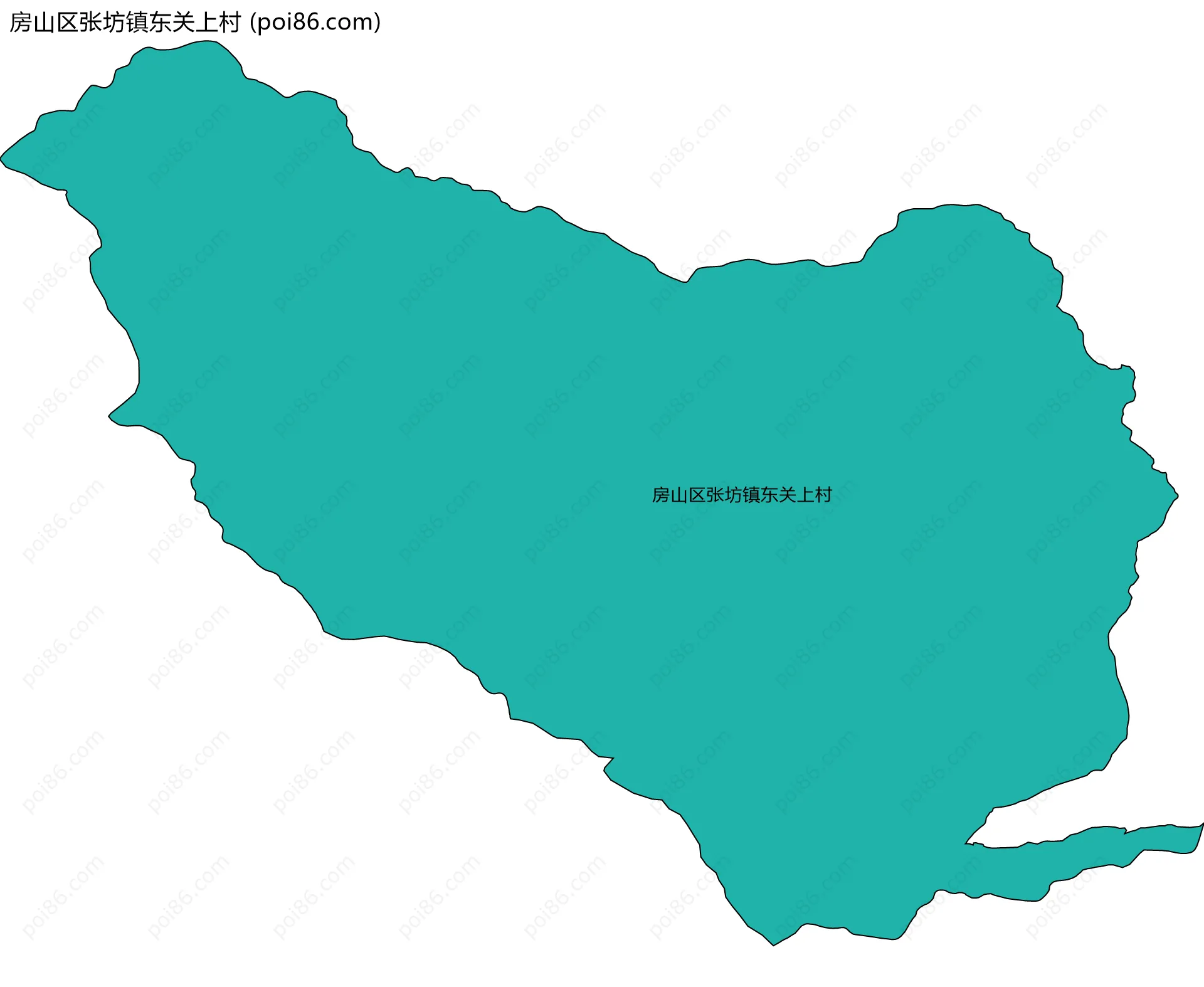 房山区张坊镇东关上村边界地图