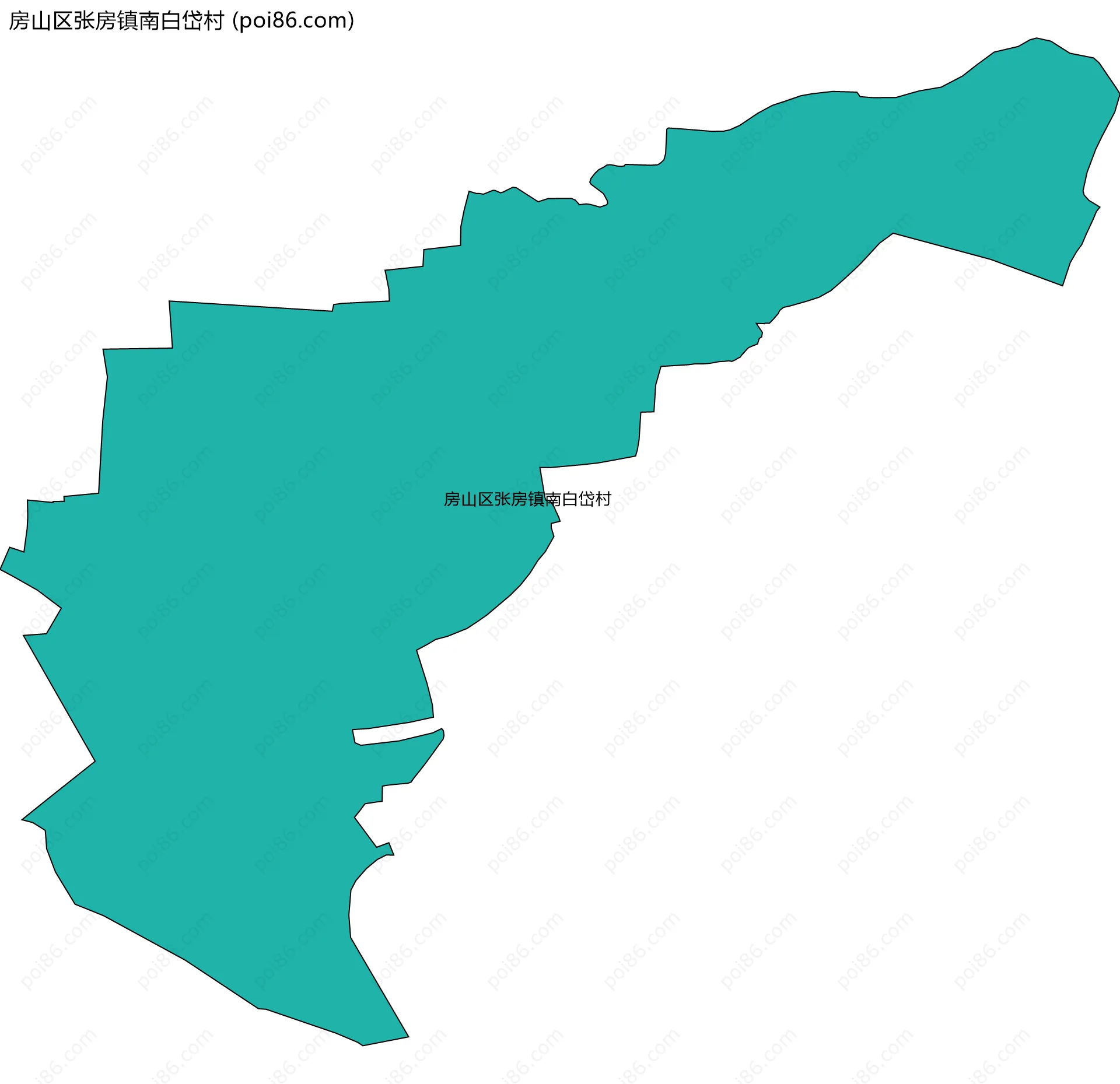 房山区张房镇南白岱村边界地图