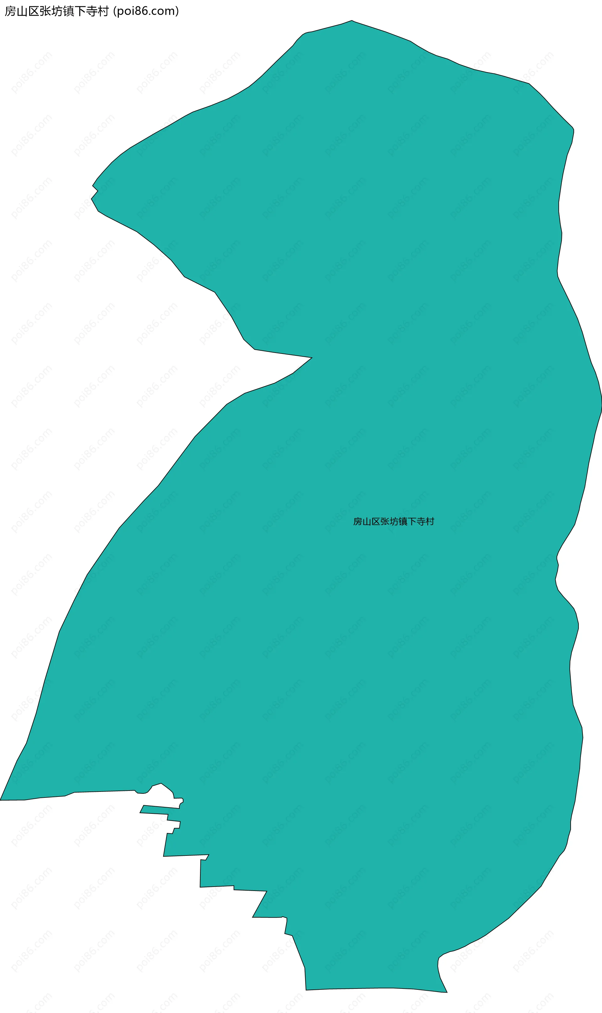 房山区张坊镇下寺村边界地图