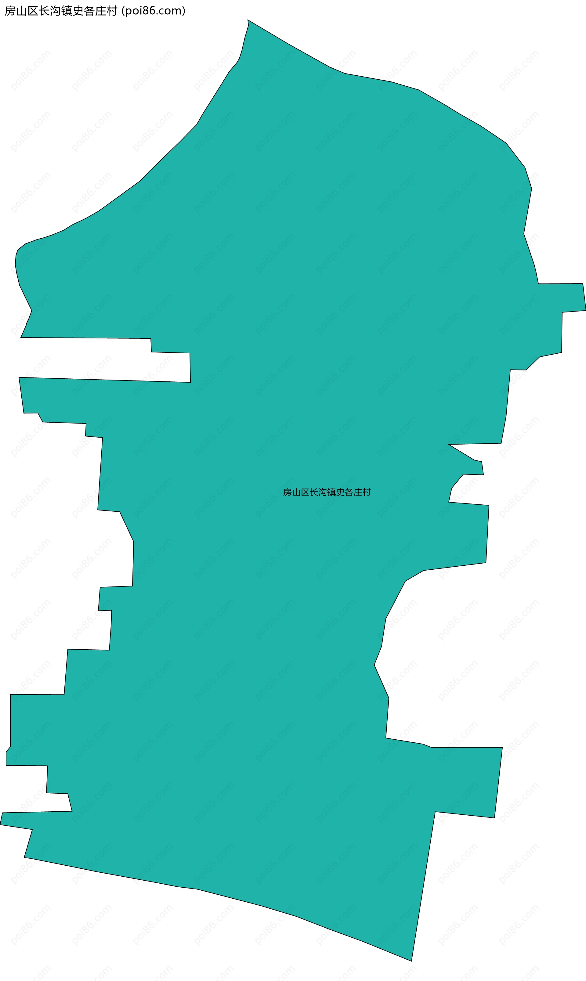 房山区长沟镇史各庄村边界地图