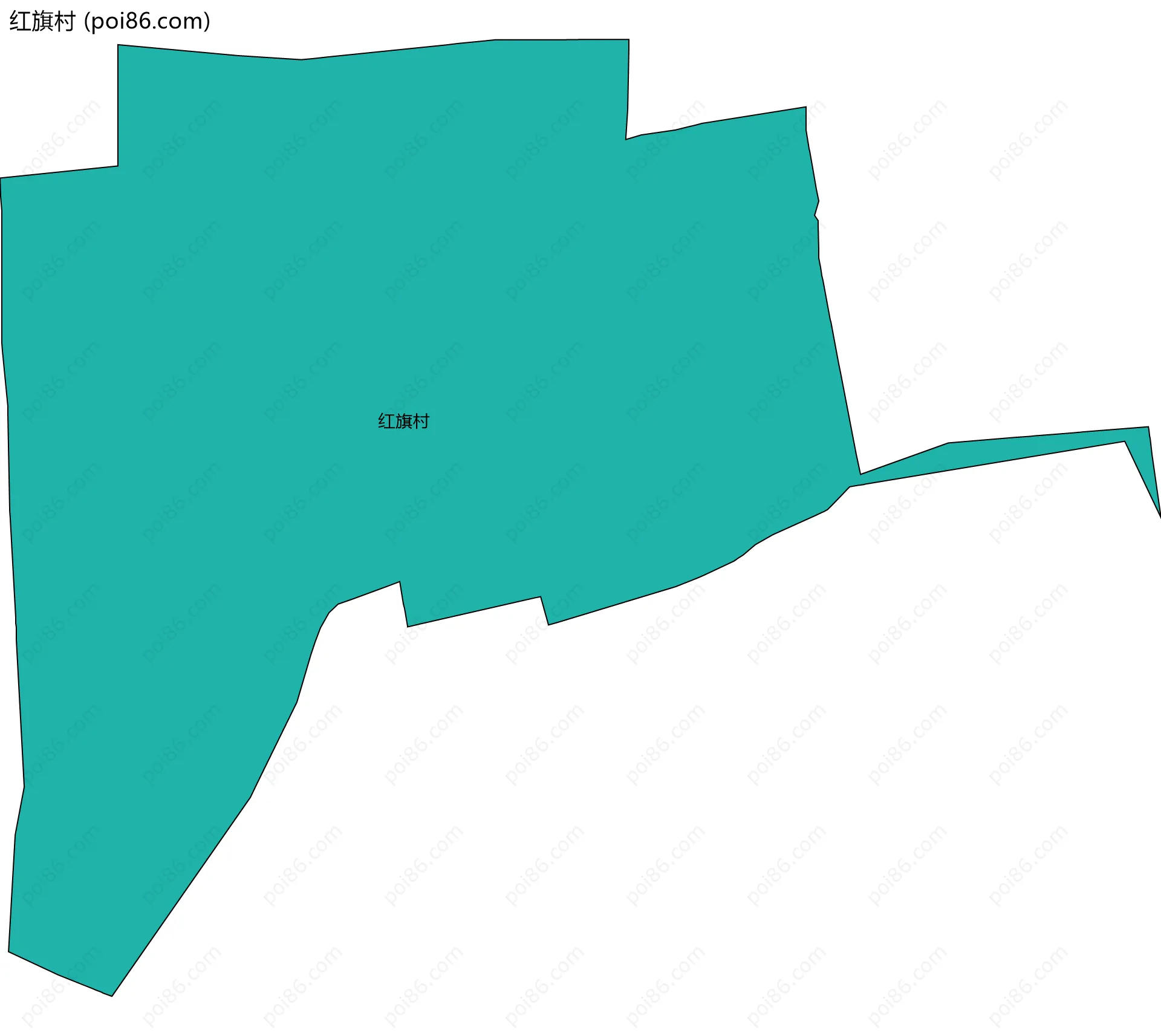 红旗村边界地图