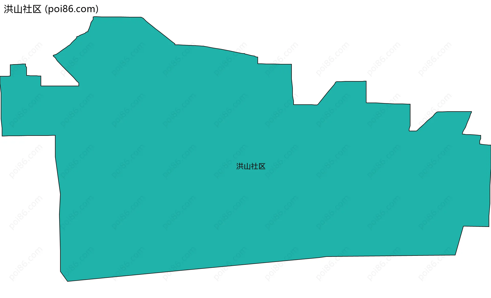 洪山社区边界地图