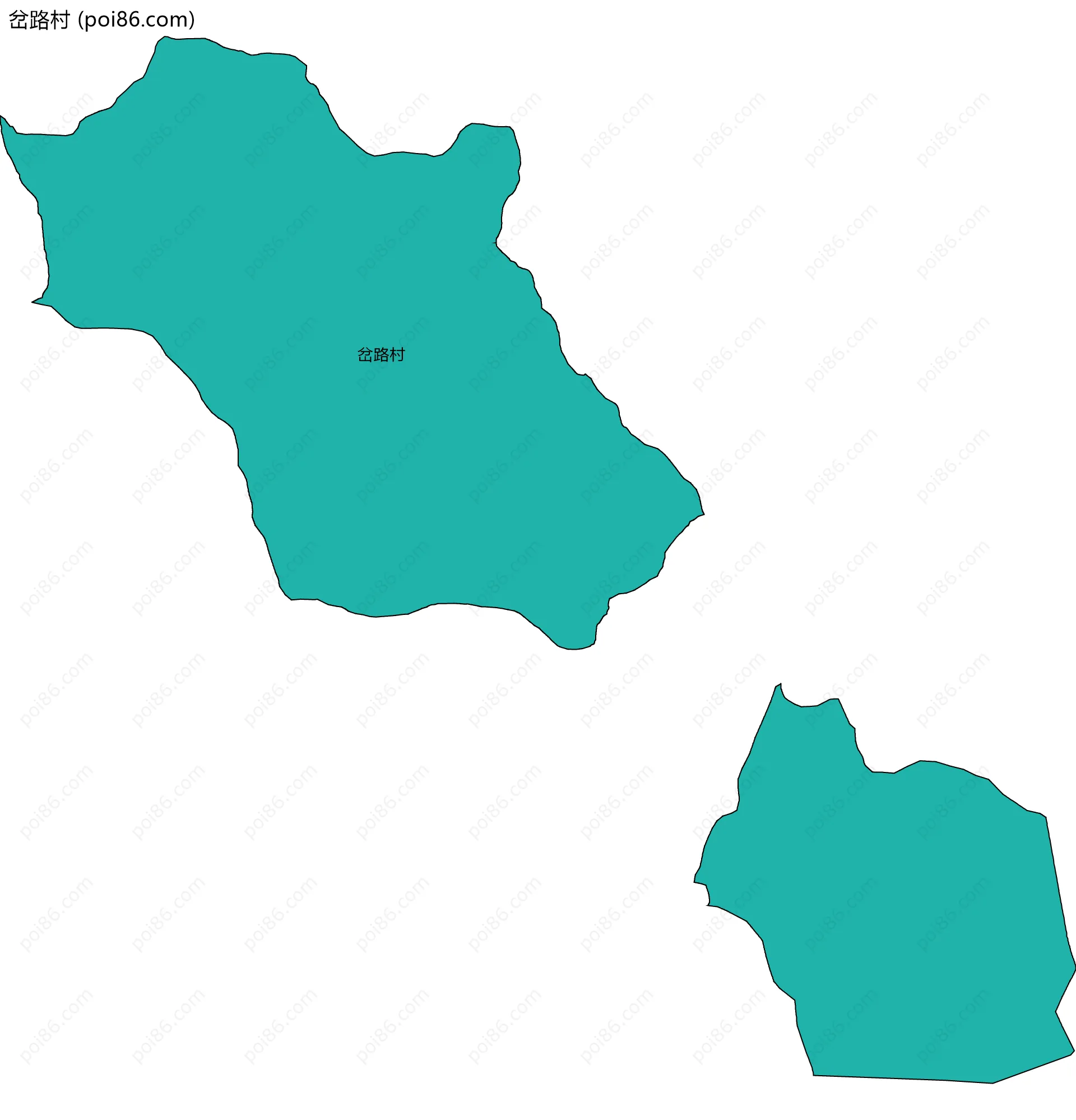 岔路村边界地图