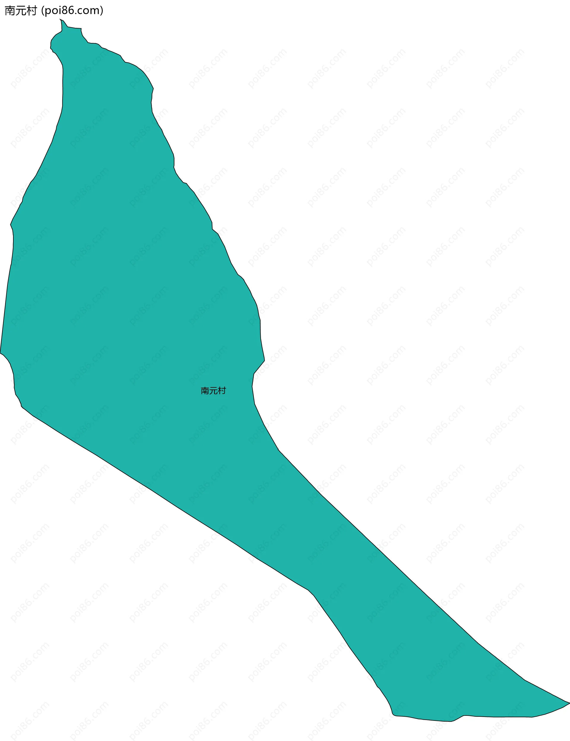 南元村边界地图