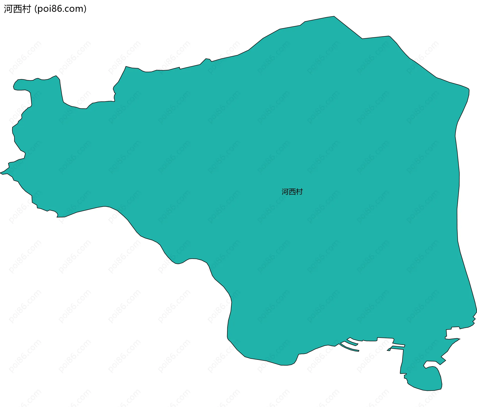 河西村边界地图