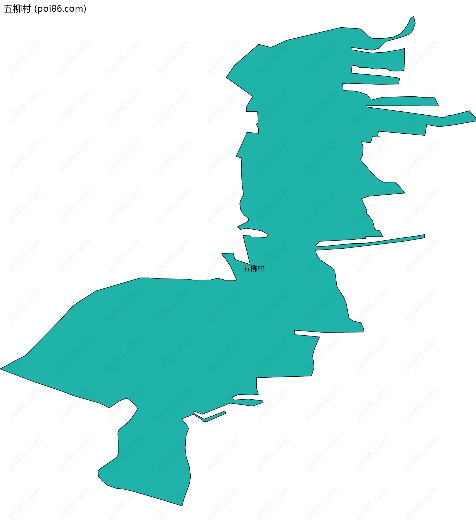 五柳村边界地图