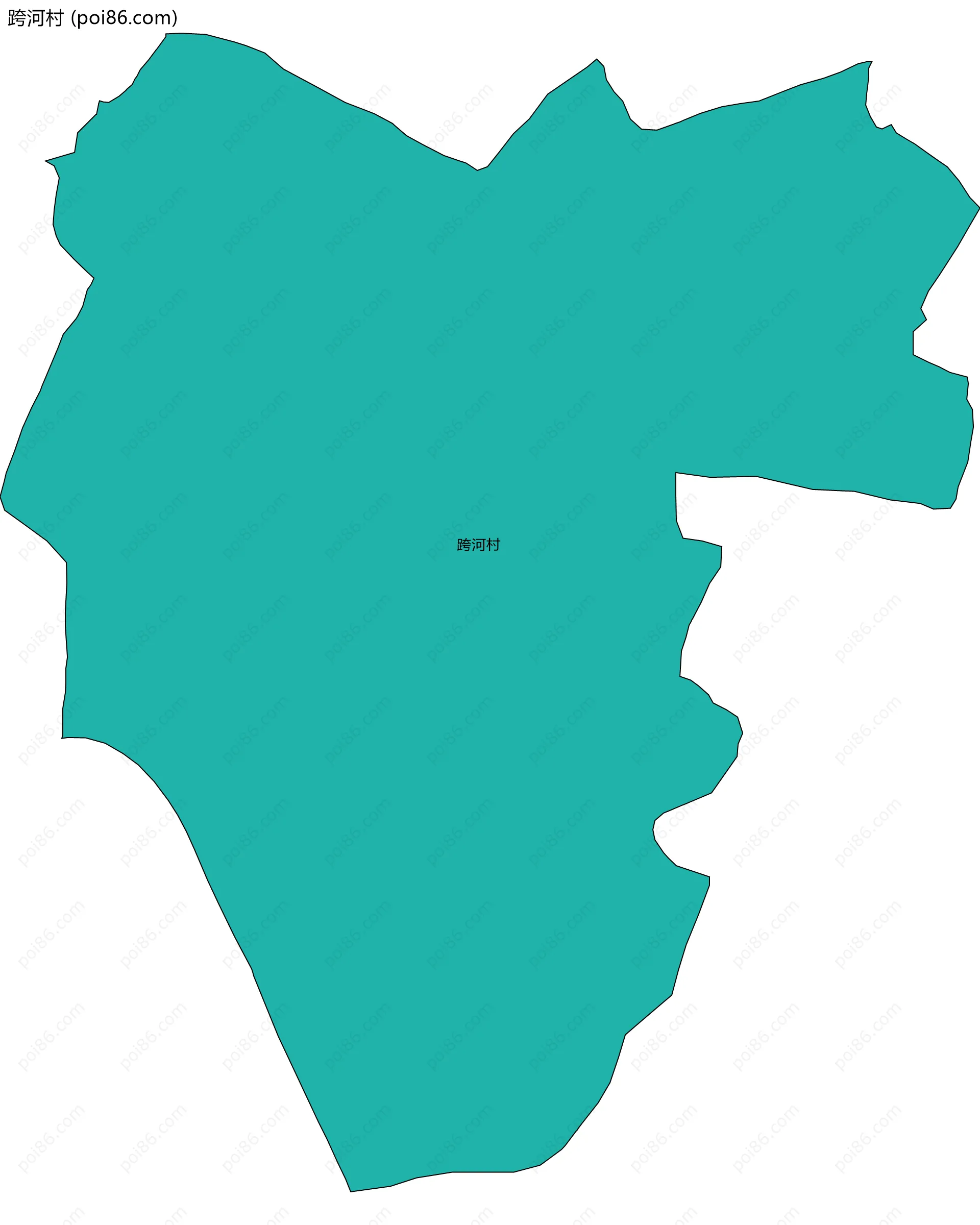 跨河村边界地图