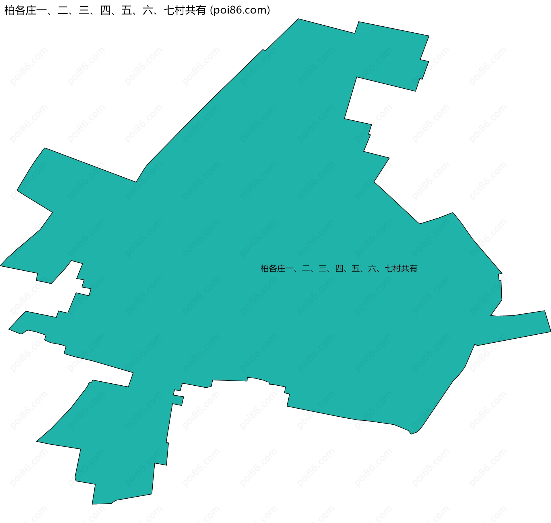 柏各庄一、二、三、四、五、六、七村共有边界地图