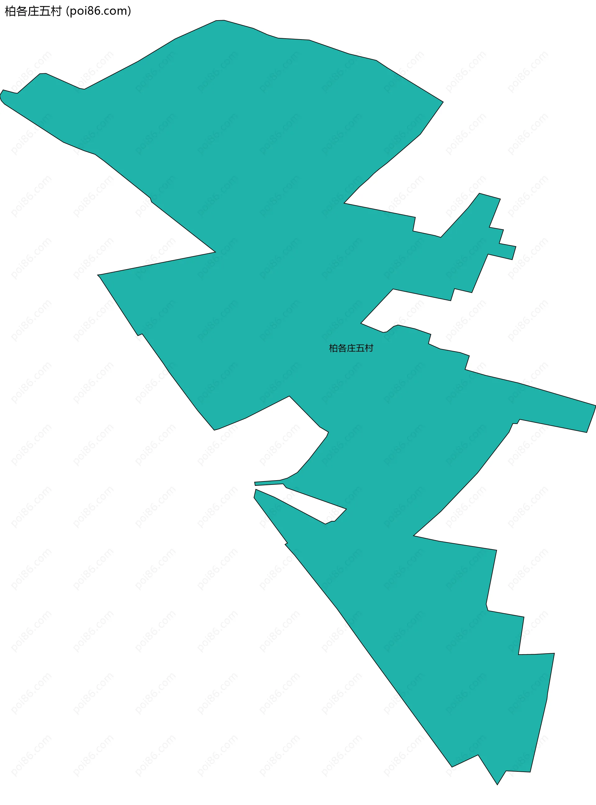 柏各庄五村边界地图