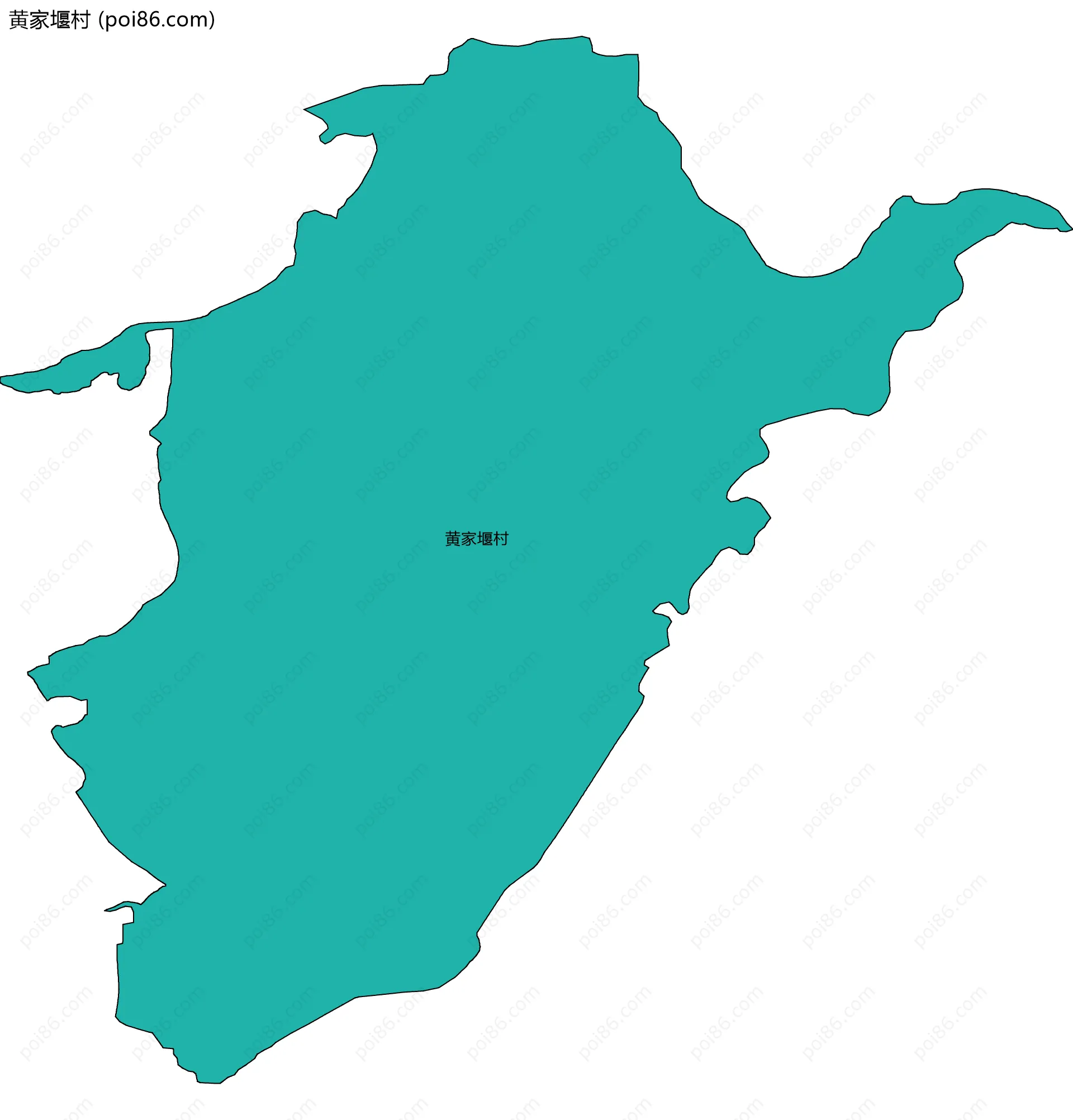 黄家堰村边界地图