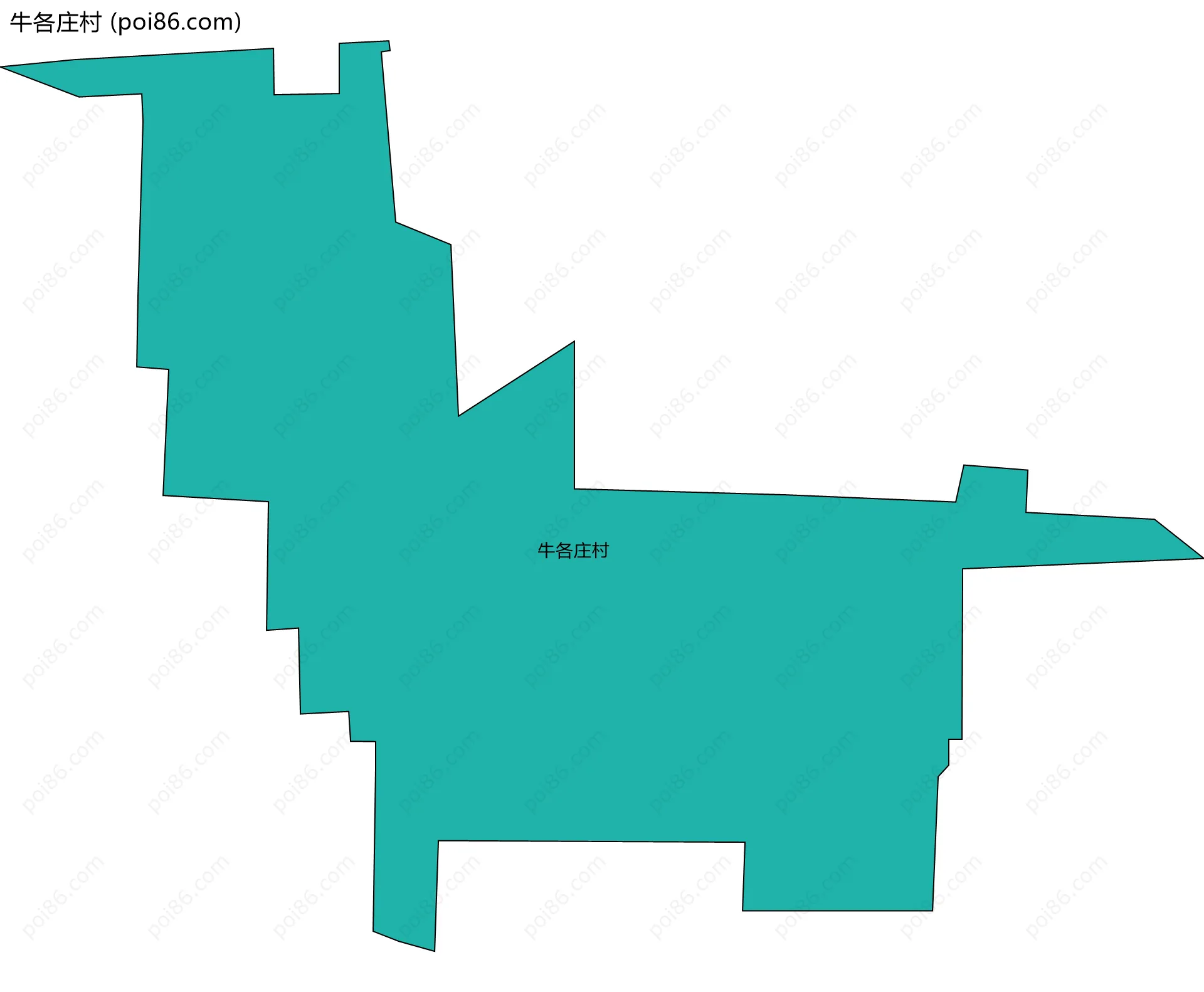 牛各庄村边界地图