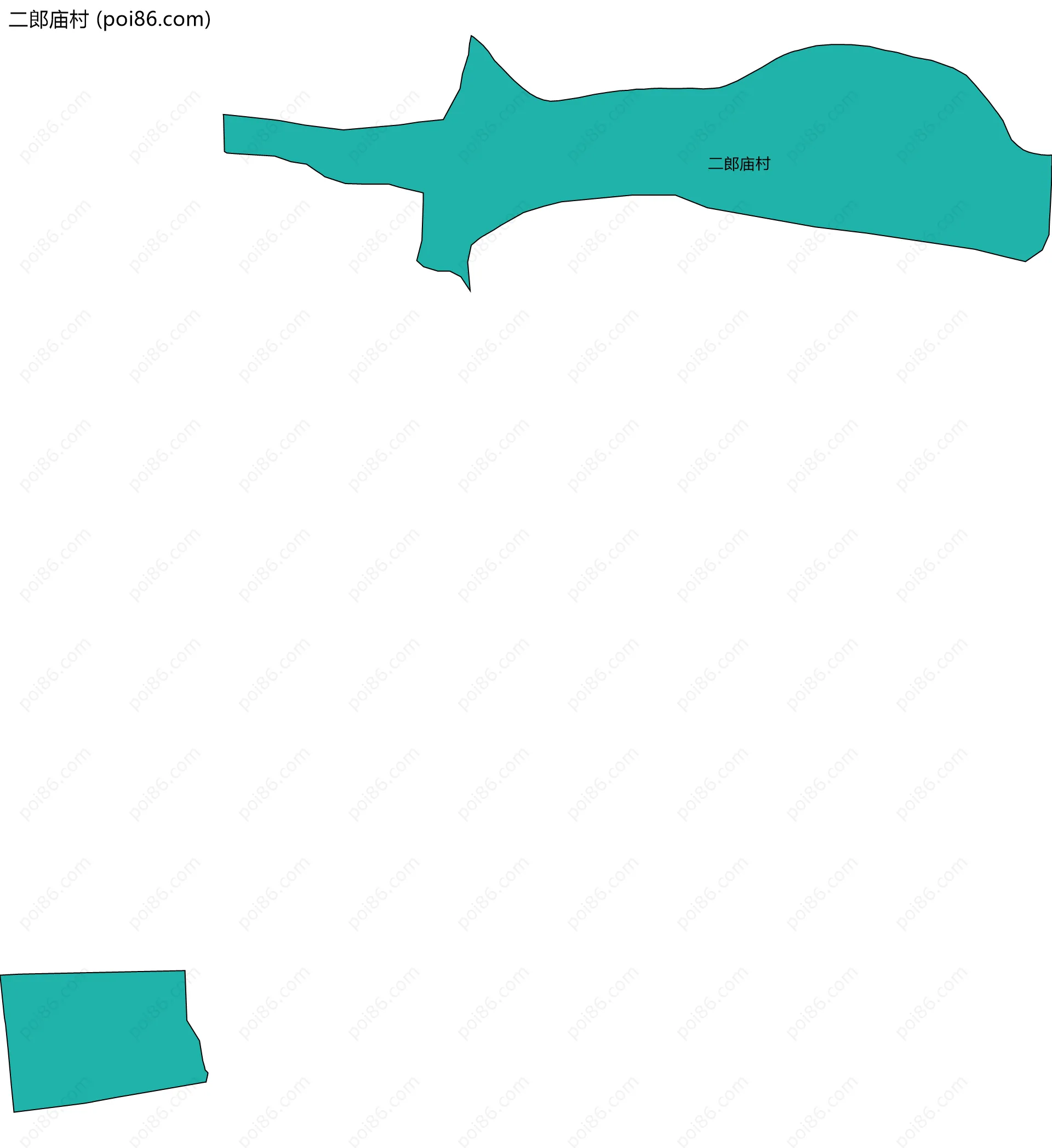 二郎庙村边界地图