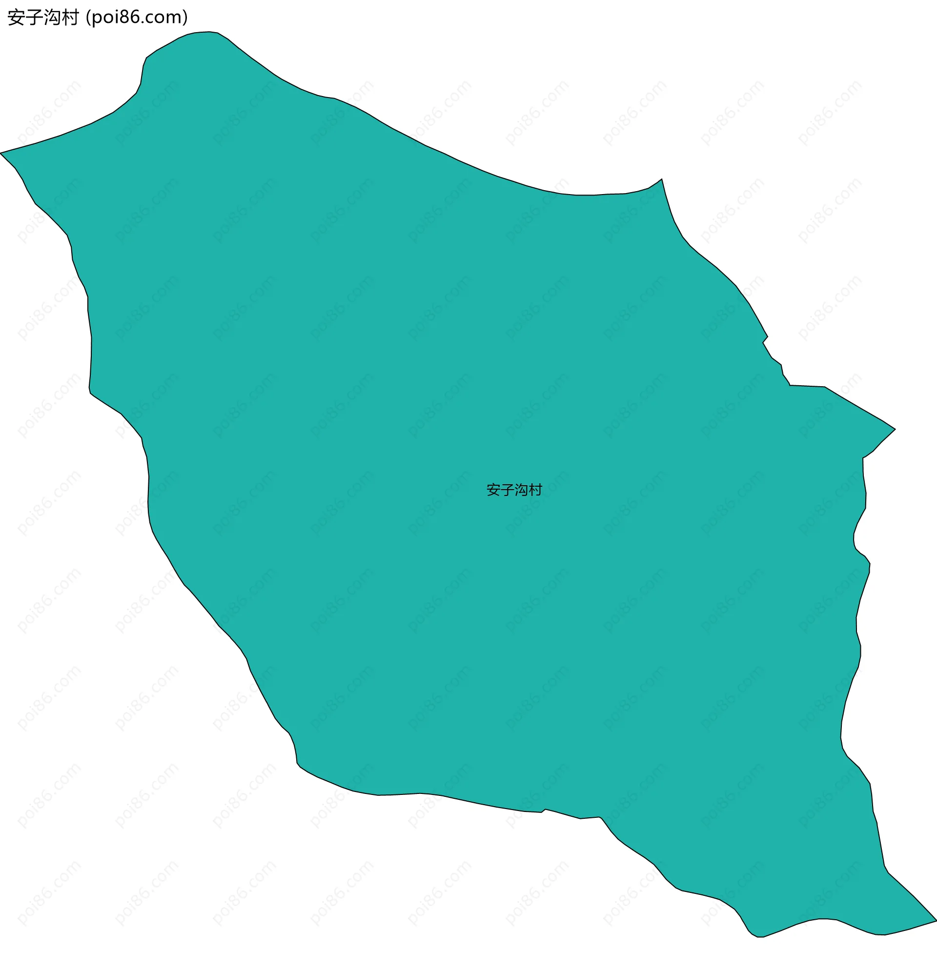 安子沟村边界地图