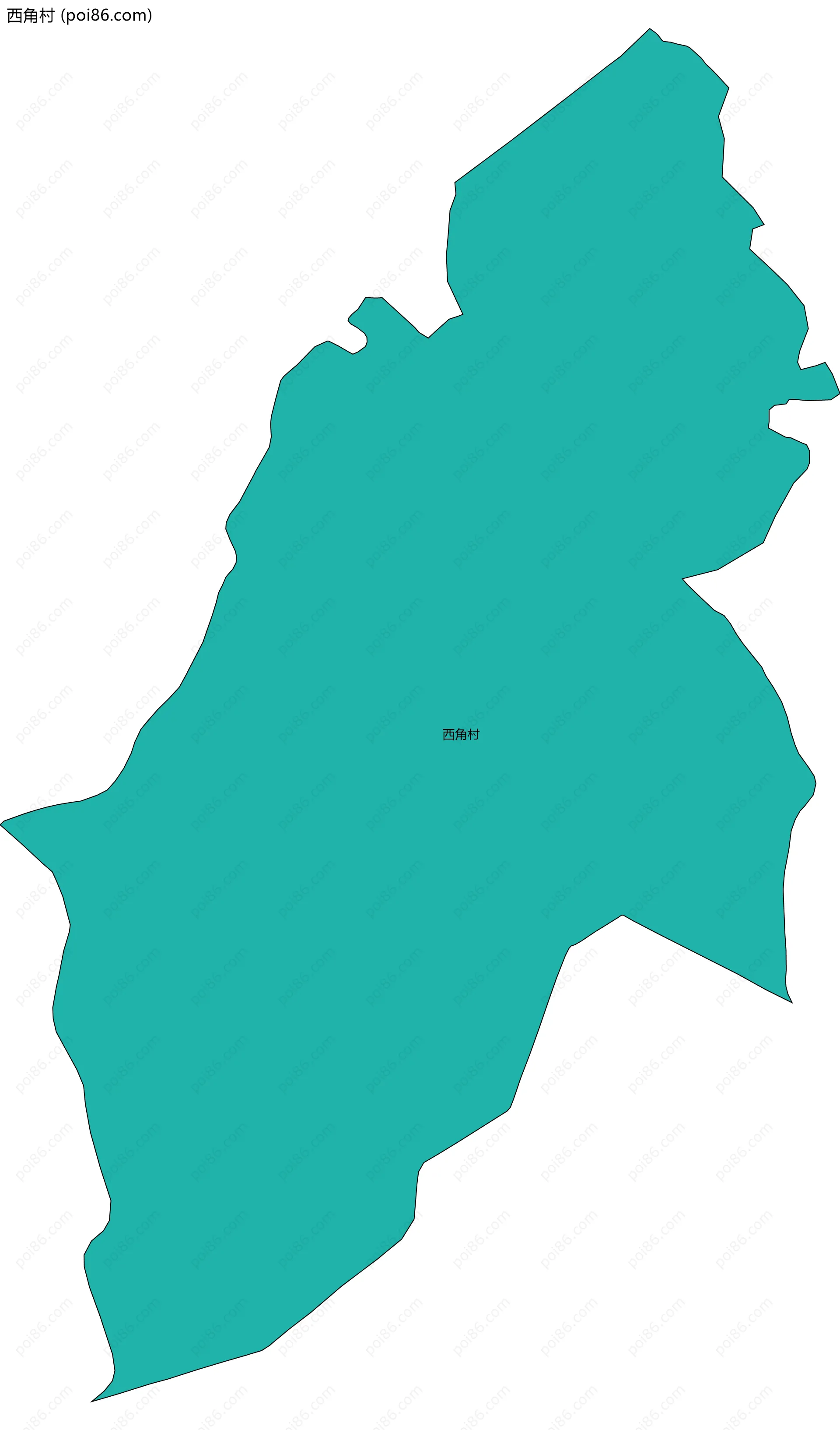 西角村边界地图
