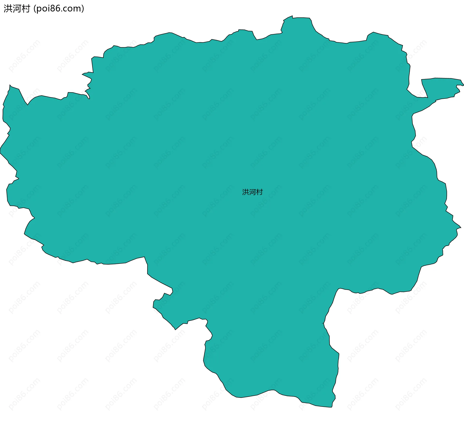 洪河村边界地图