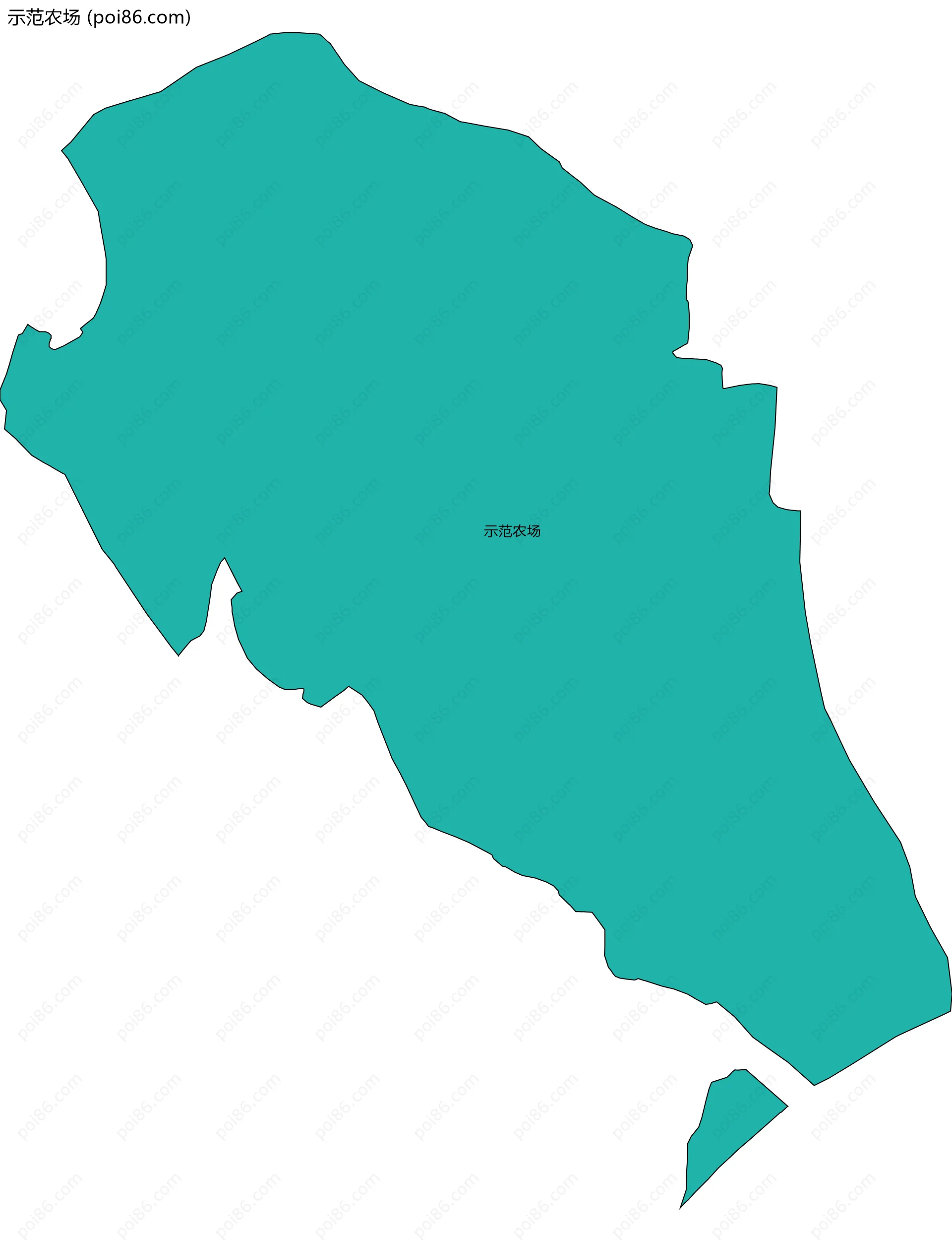 示范农场边界地图(五级行政区划)