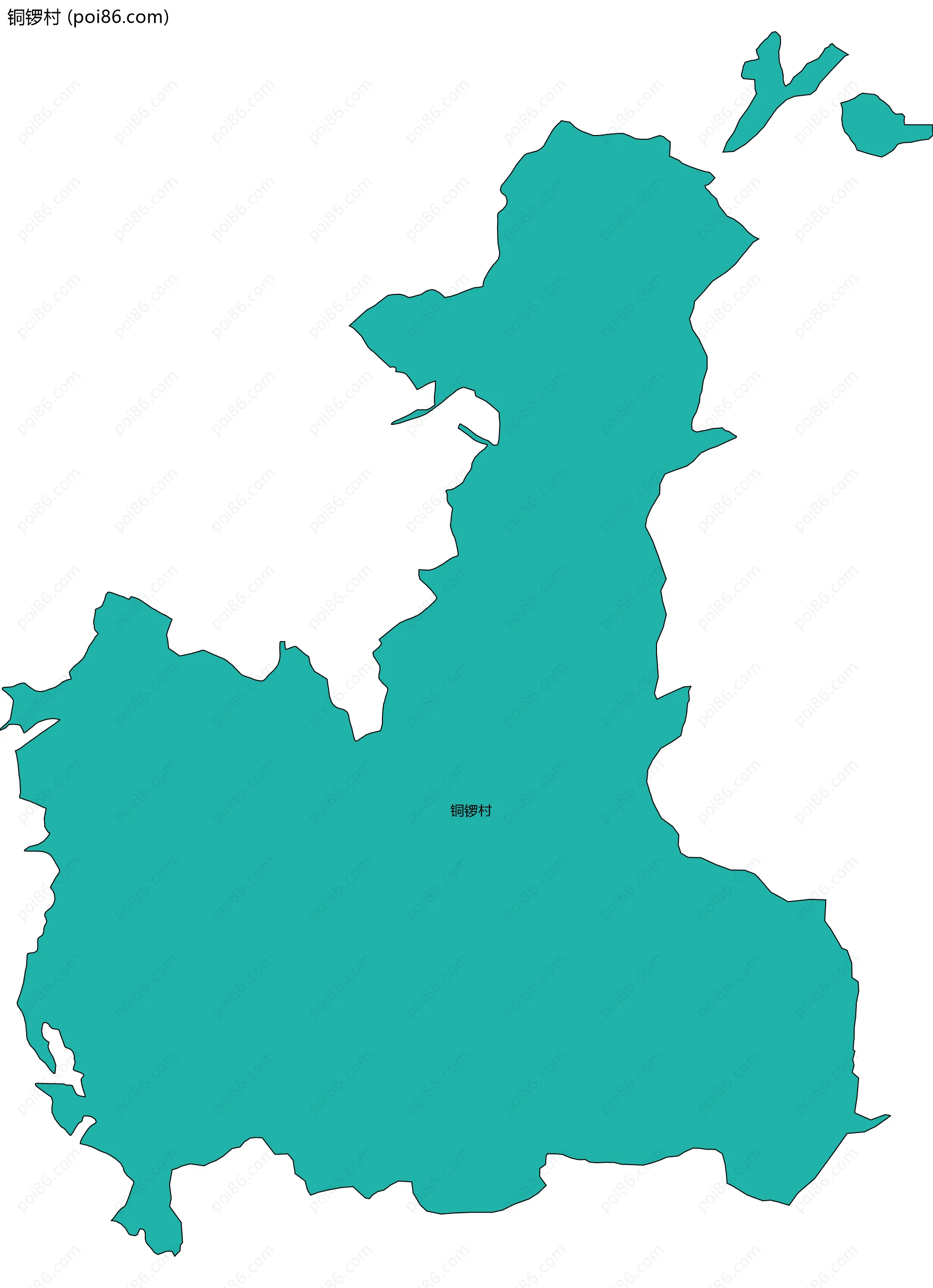 铜锣村边界地图