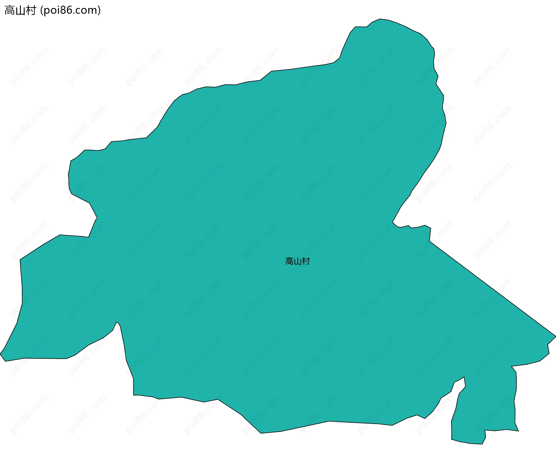 高山村边界地图