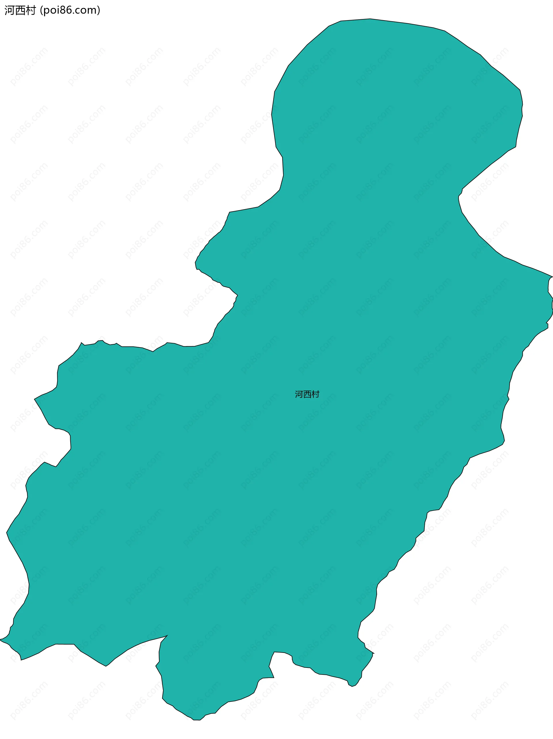 河西村边界地图