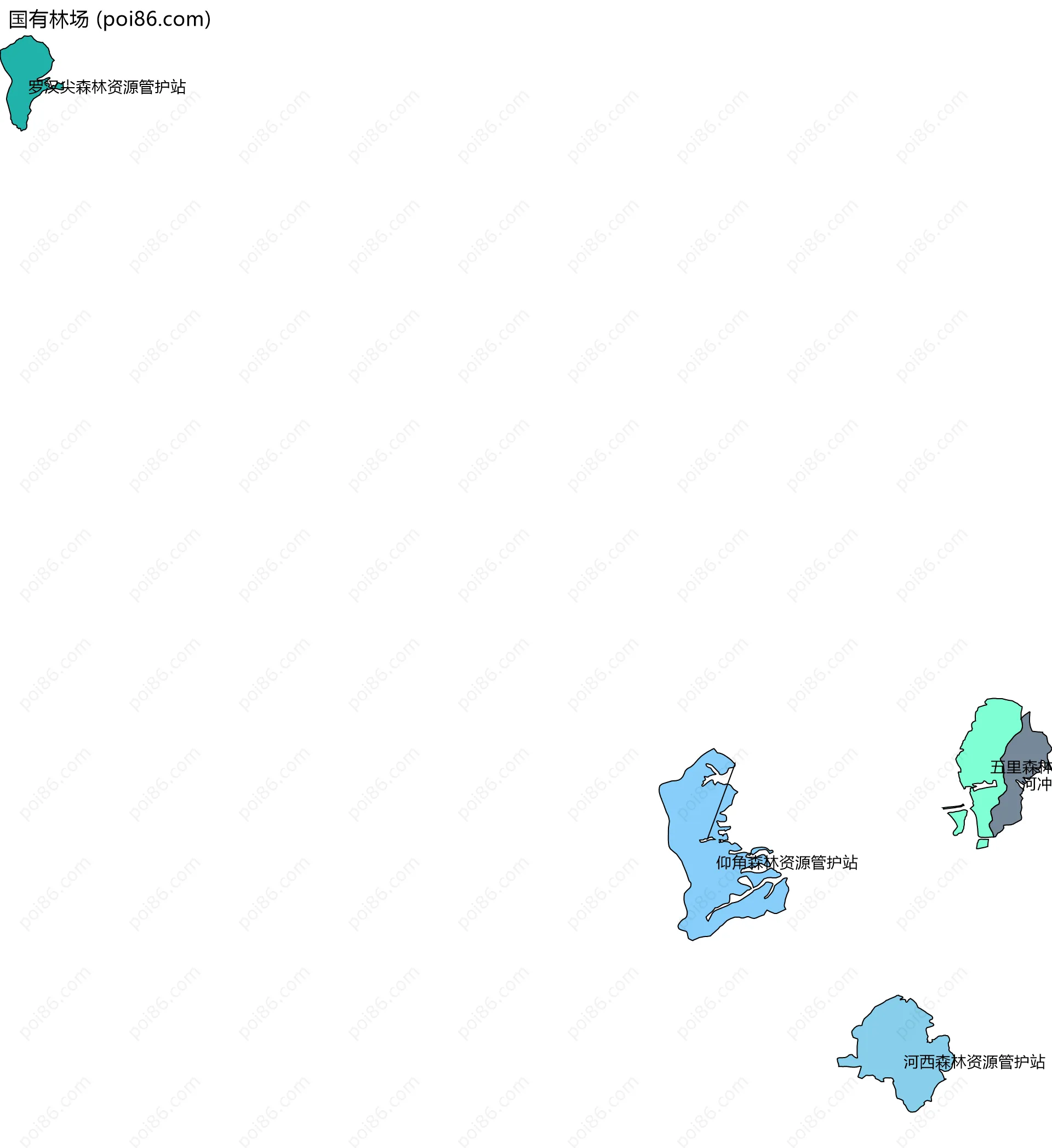 国有林场边界地图(五级行政区划)