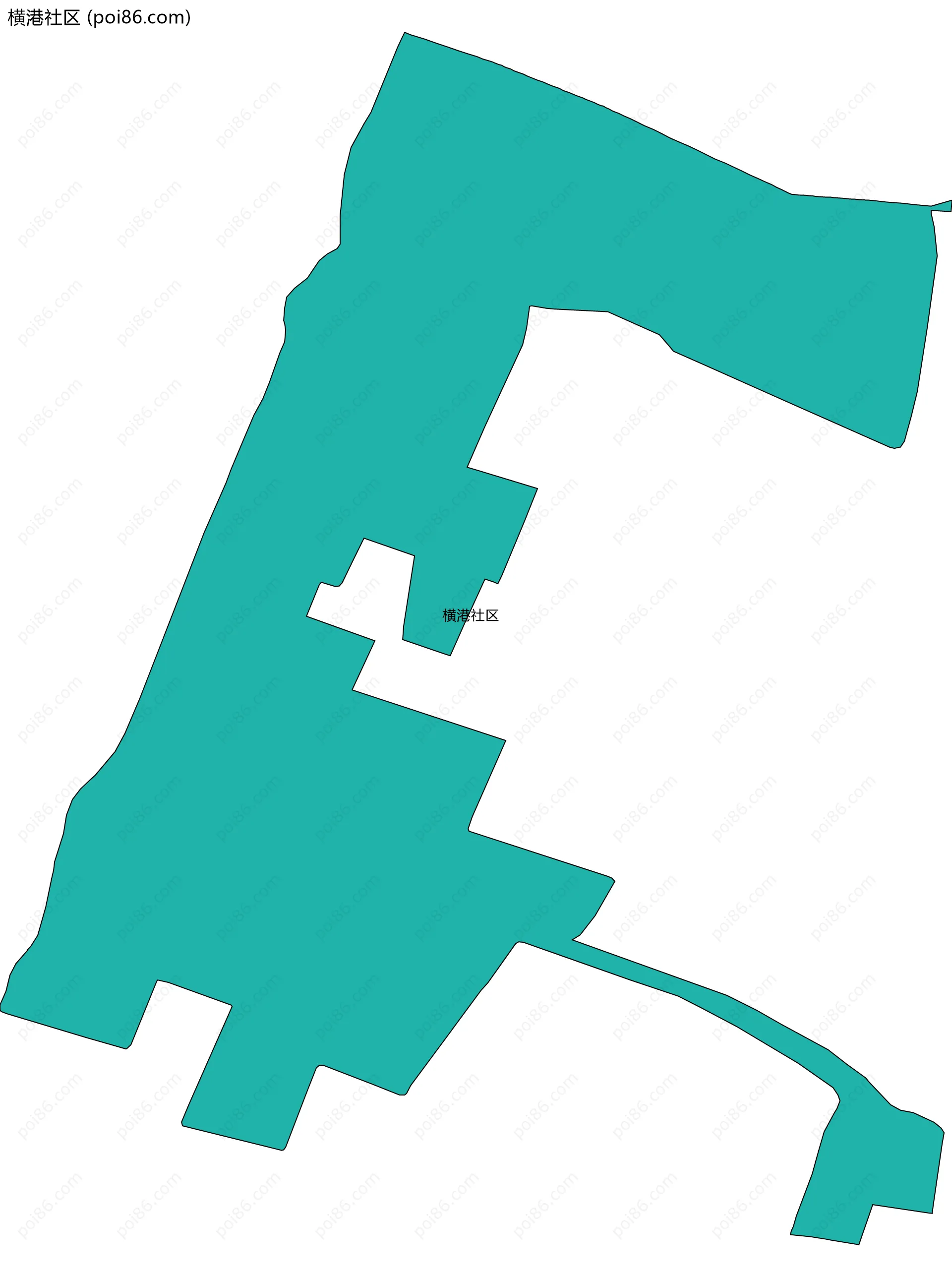 横港社区边界地图(五级行政区划)