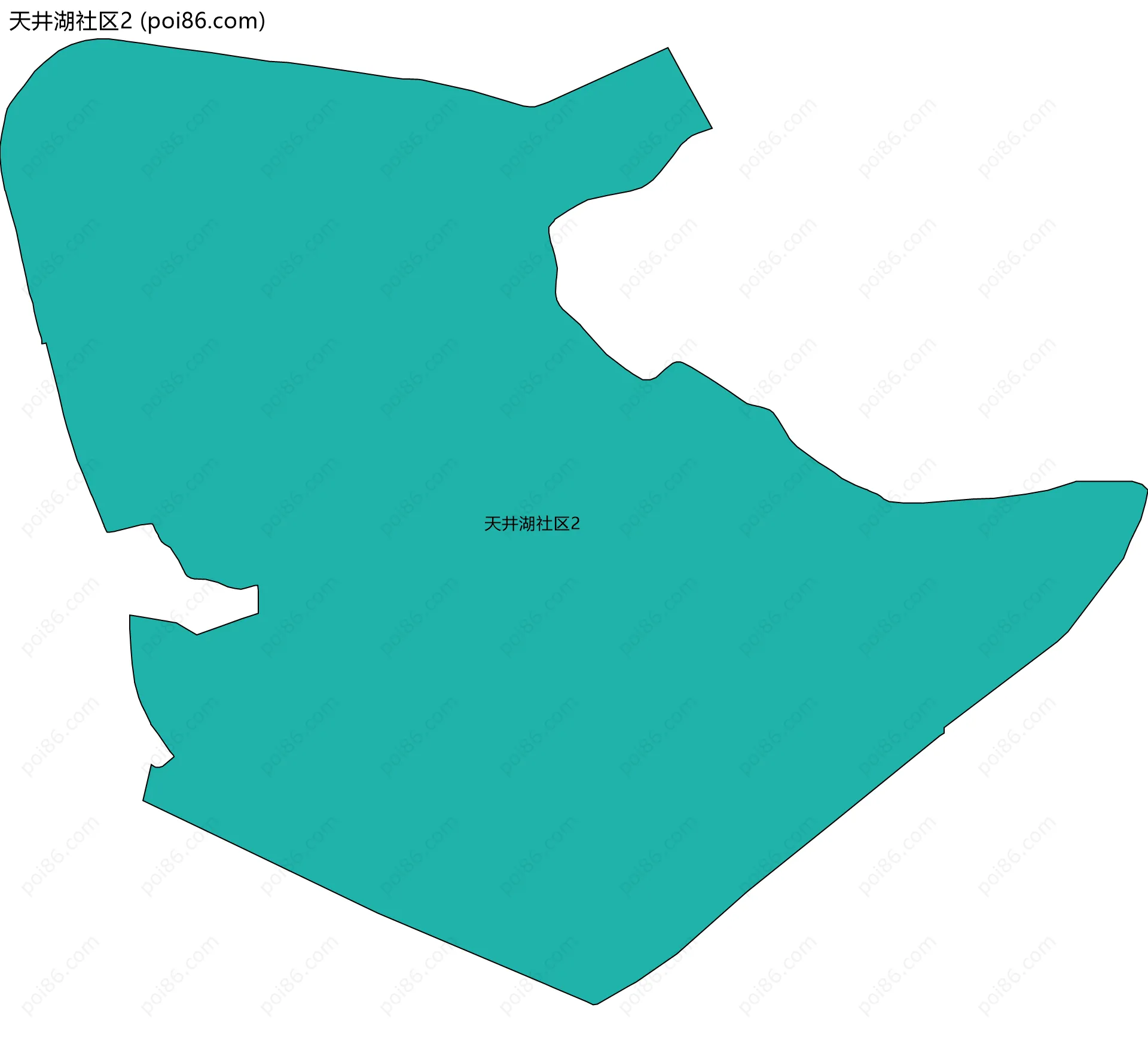 天井湖社区2边界地图(五级行政区划)