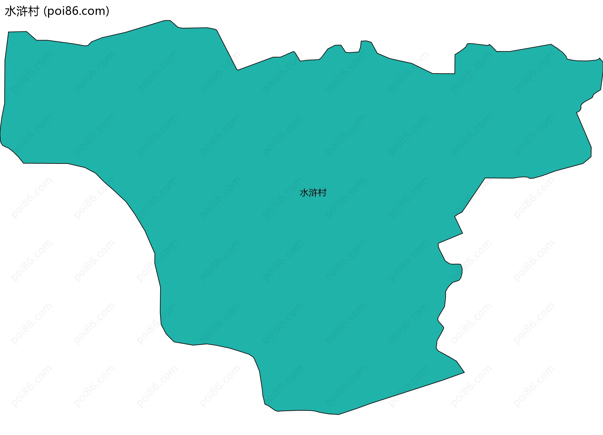 水浒村边界地图